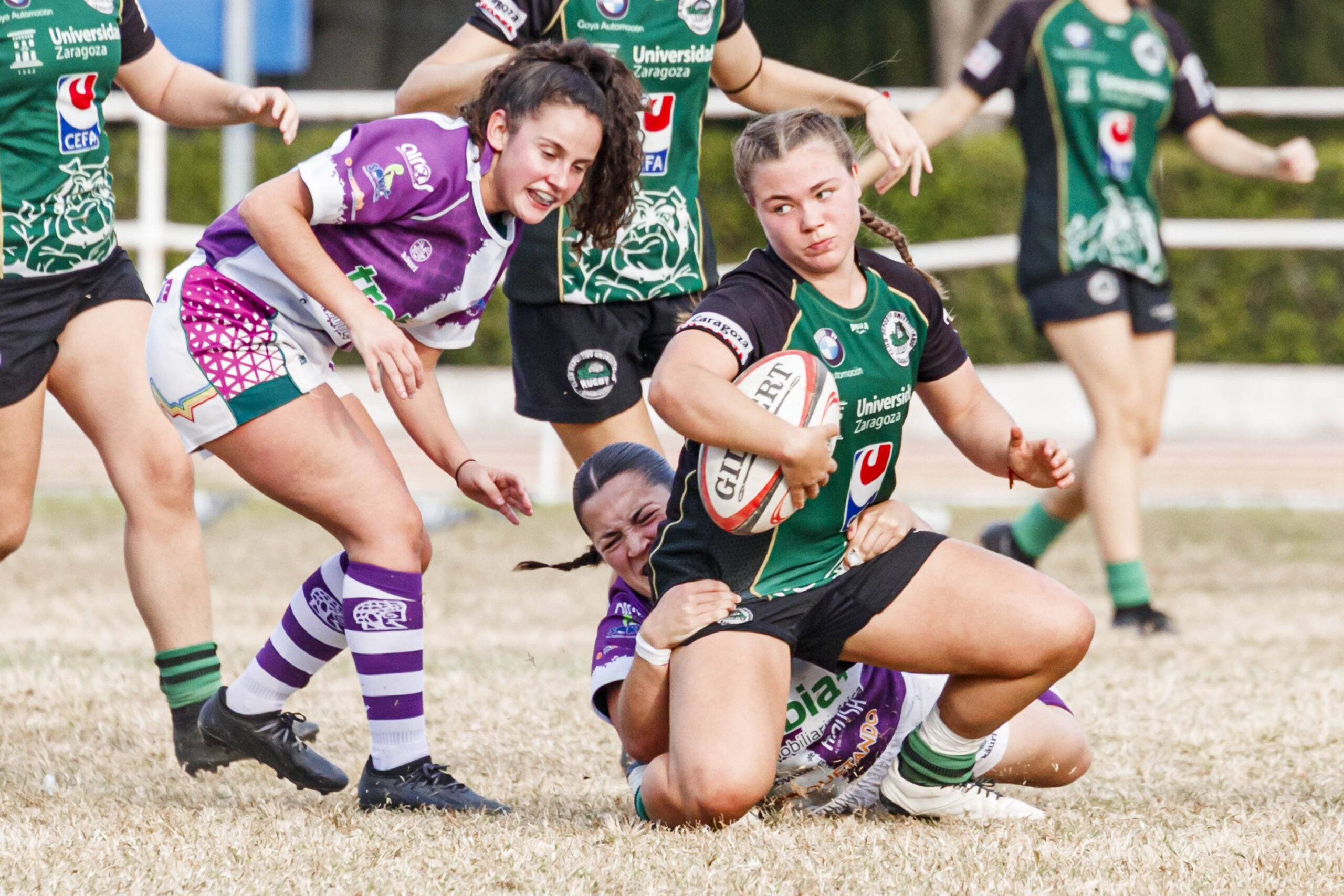 Partido de la jornada 1 de Liga Aragonesa de rugby entre el CEFA Unizar e Ingenieros Soria.