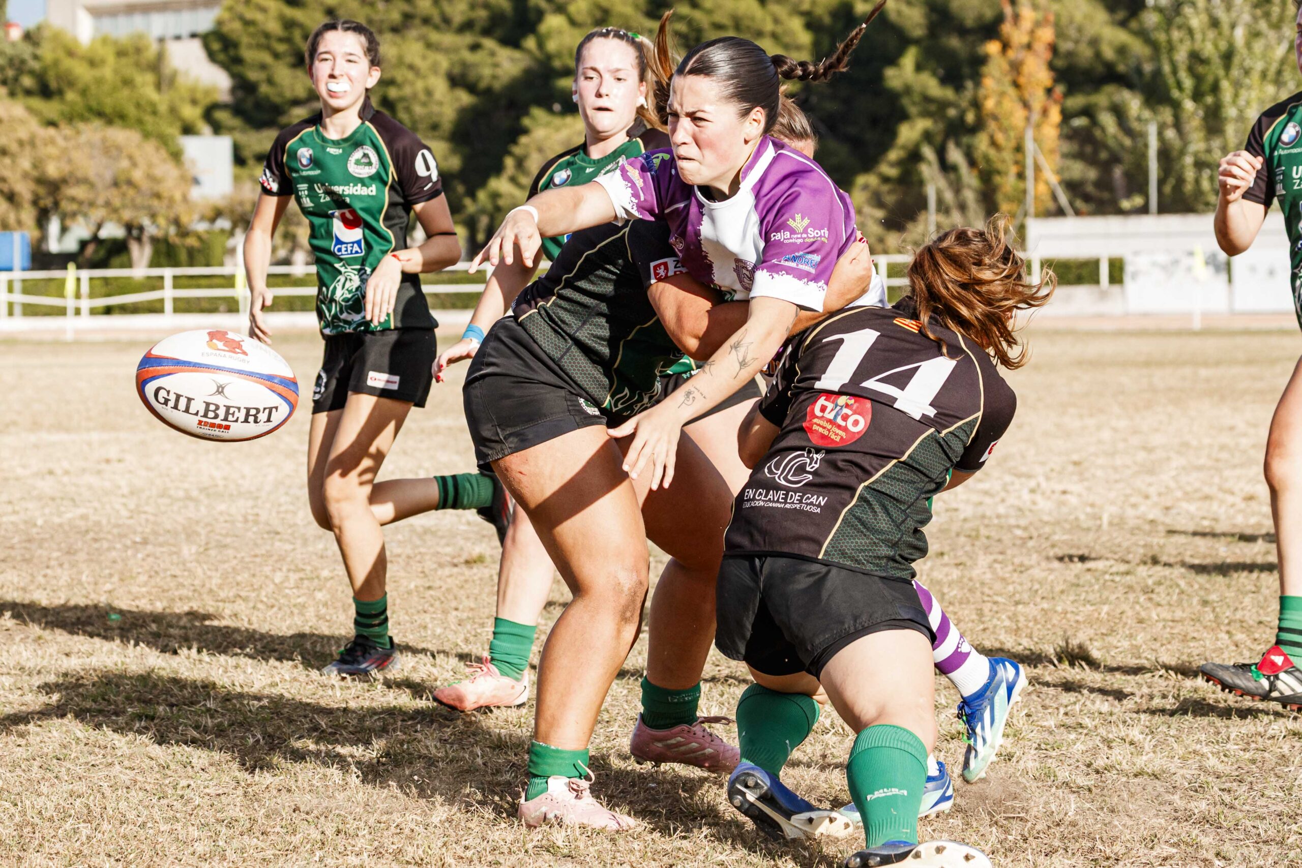 Partido de la jornada 1 de Liga Aragonesa de rugby entre el CEFA Unizar e Ingenieros Soria.