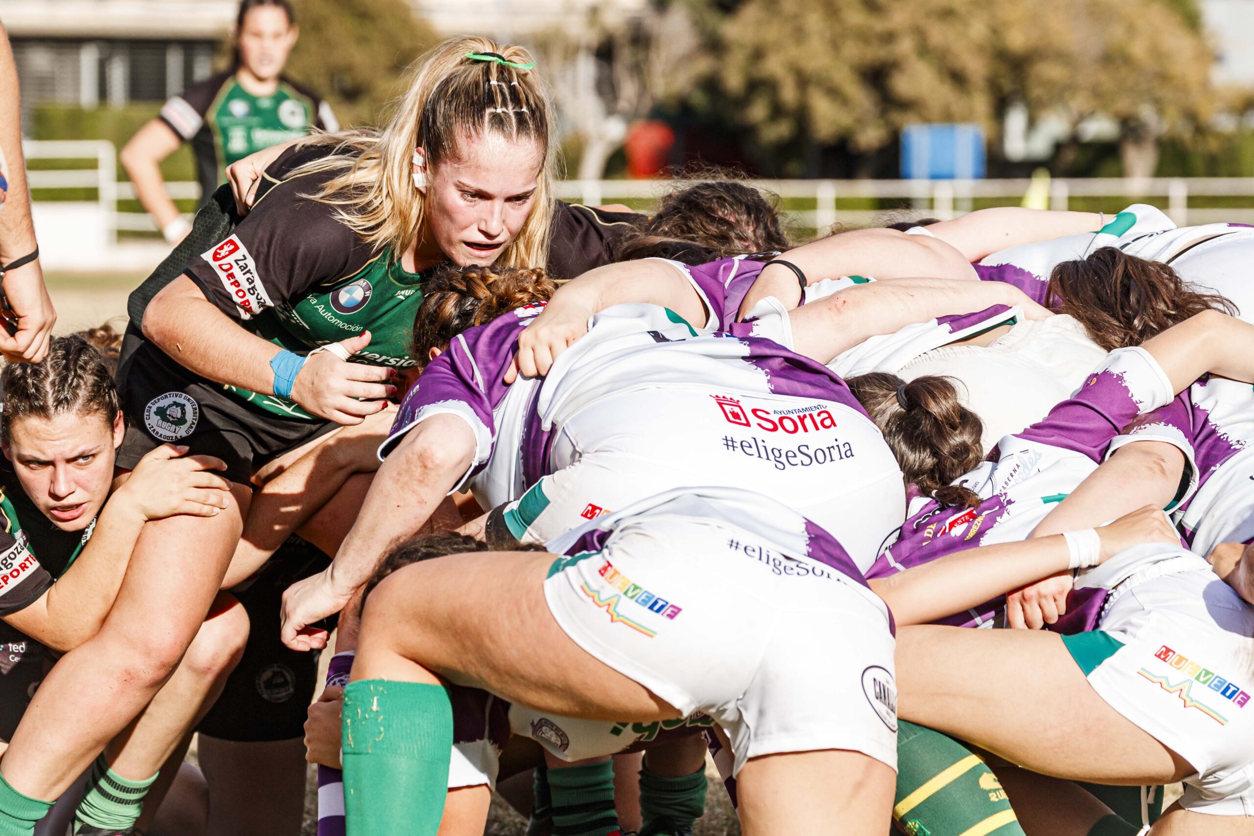 Partido de la jornada 1 de Liga Aragonesa de rugby entre el CEFA Unizar e Ingenieros Soria.