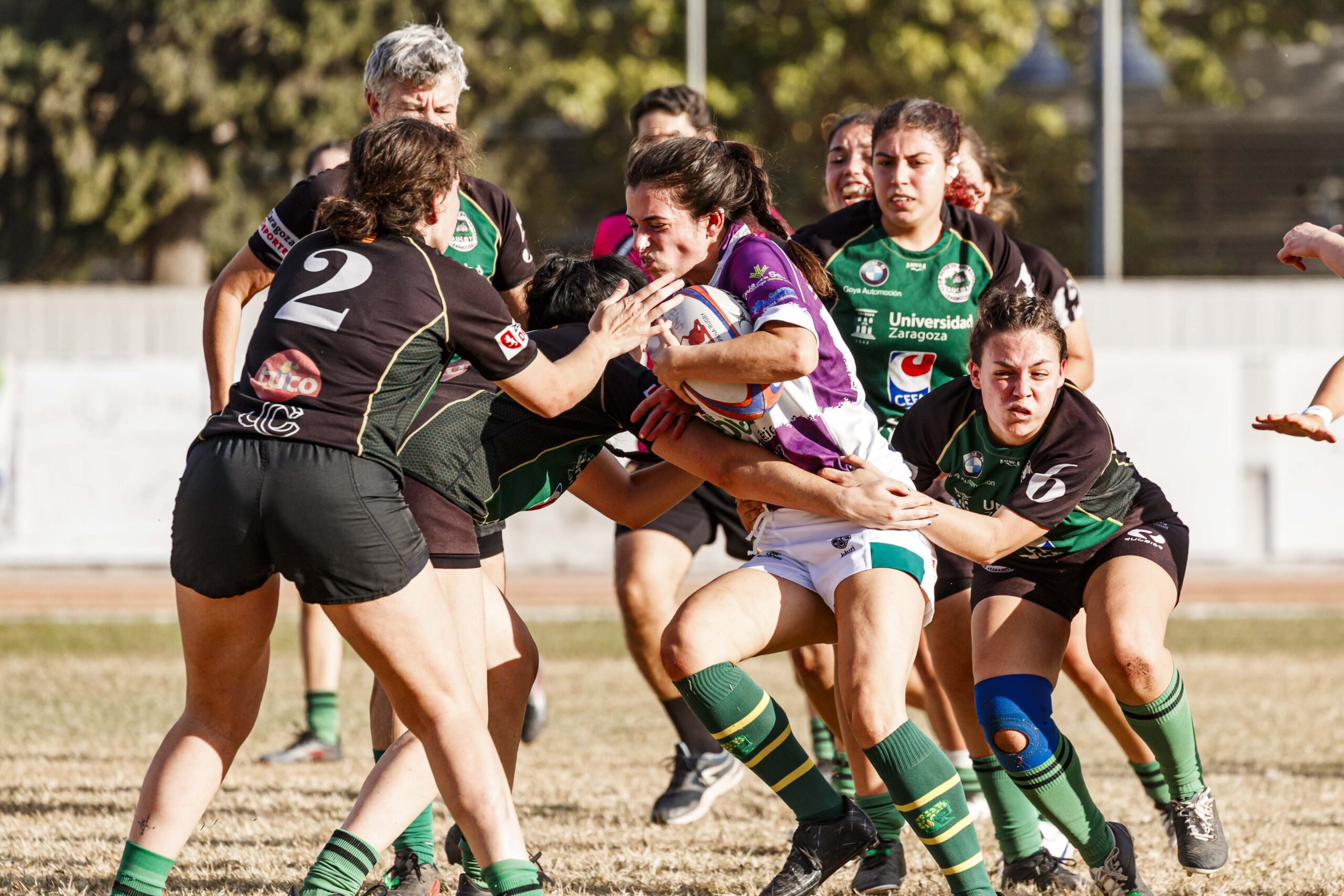 Partido de la jornada 1 de Liga Aragonesa de rugby entre el CEFA Unizar e Ingenieros Soria.