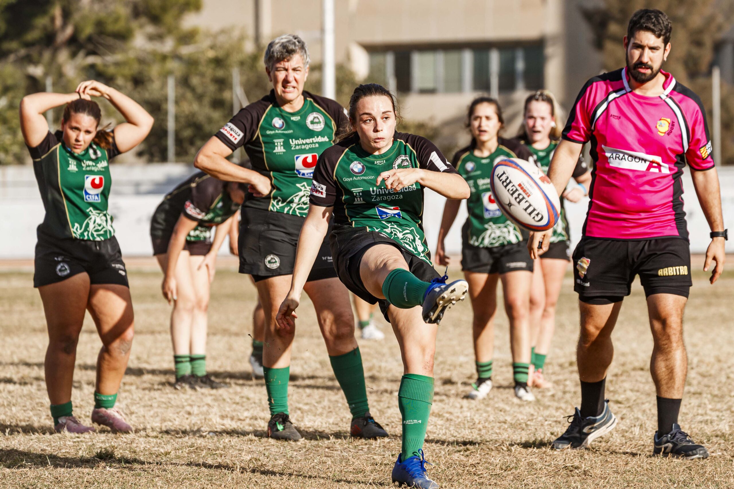 Partido de la jornada 1 de Liga Aragonesa de rugby entre el CEFA Unizar e Ingenieros Soria.