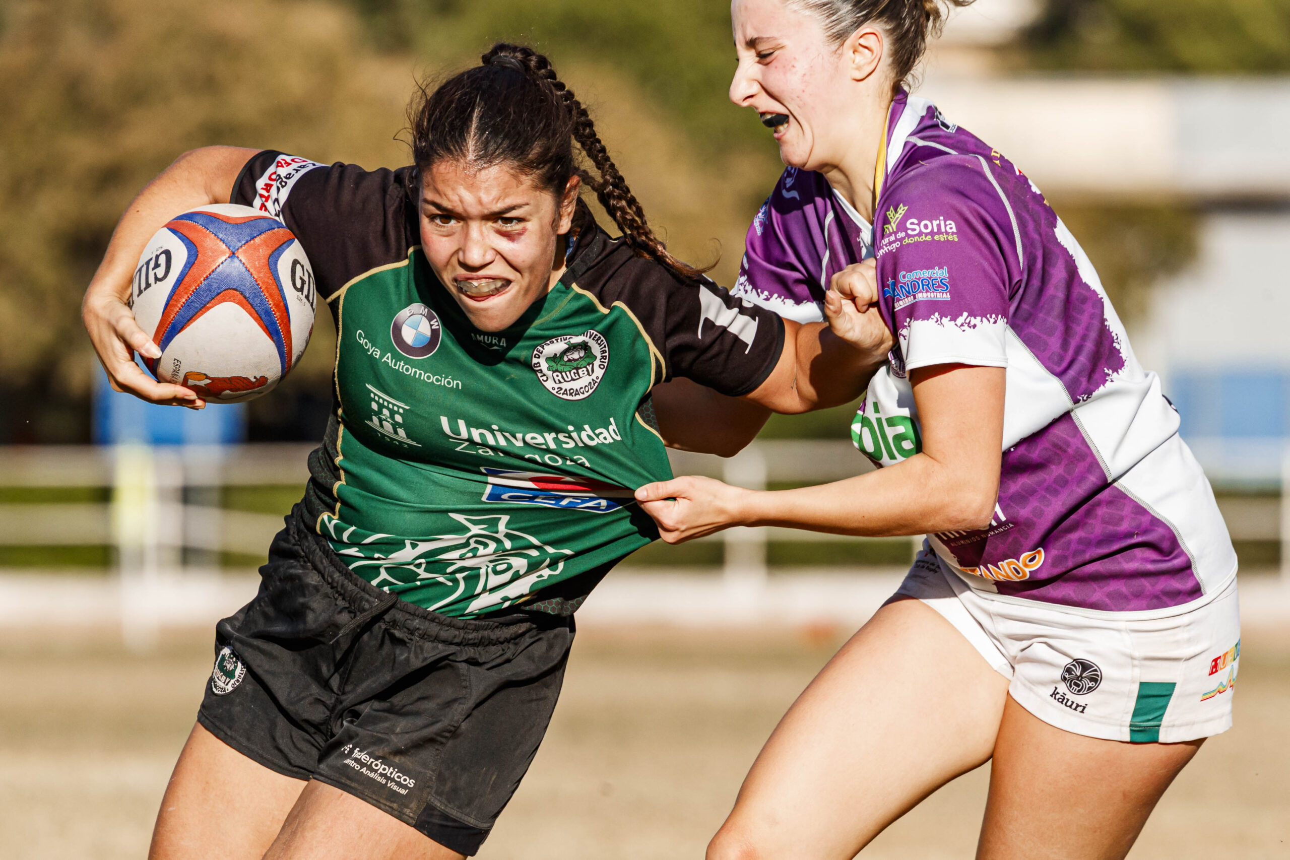 Partido de la jornada 1 de Liga Aragonesa de rugby entre el CEFA Unizar e Ingenieros Soria.