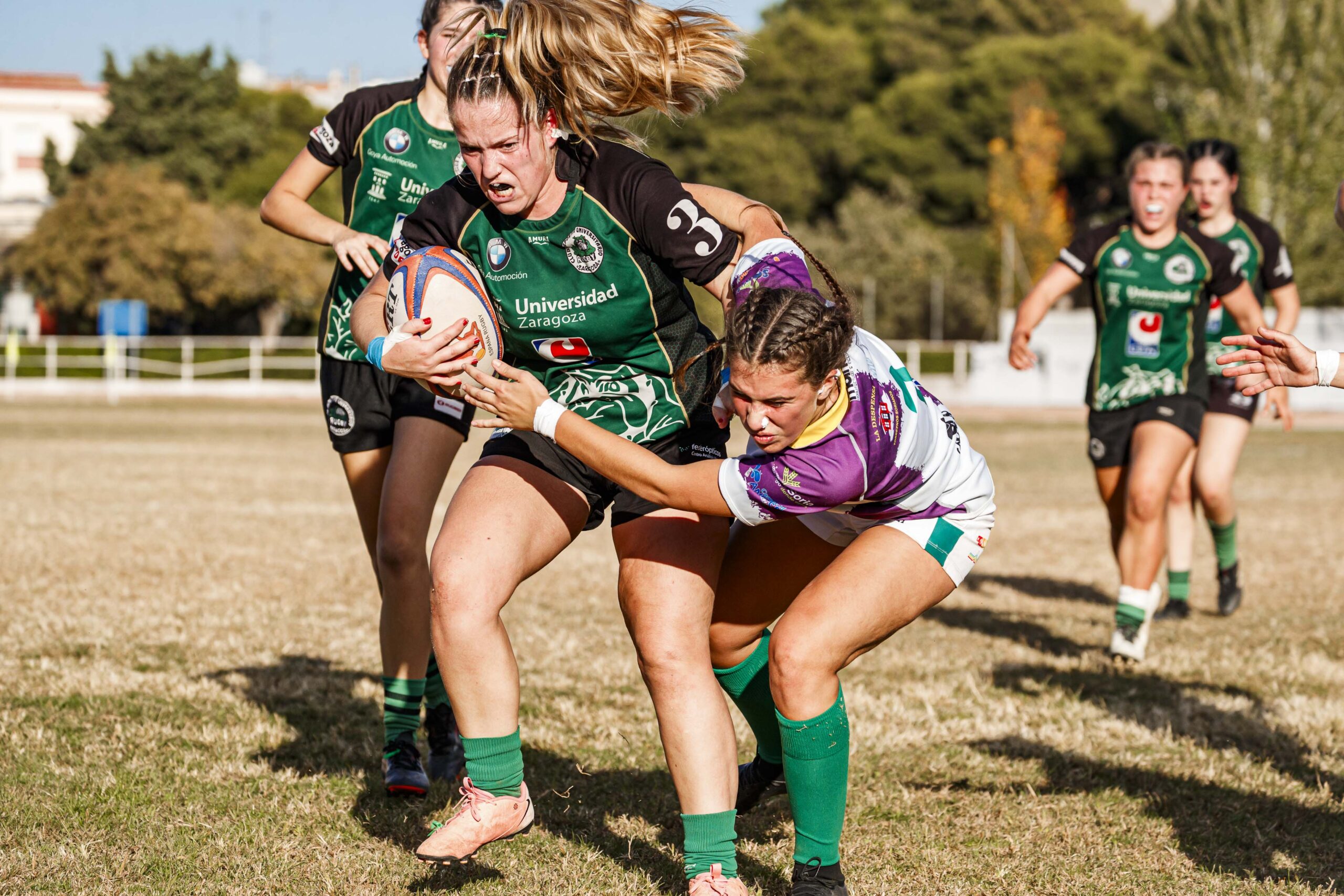 Partido de la jornada 1 de Liga Aragonesa de rugby entre el CEFA Unizar e Ingenieros Soria.