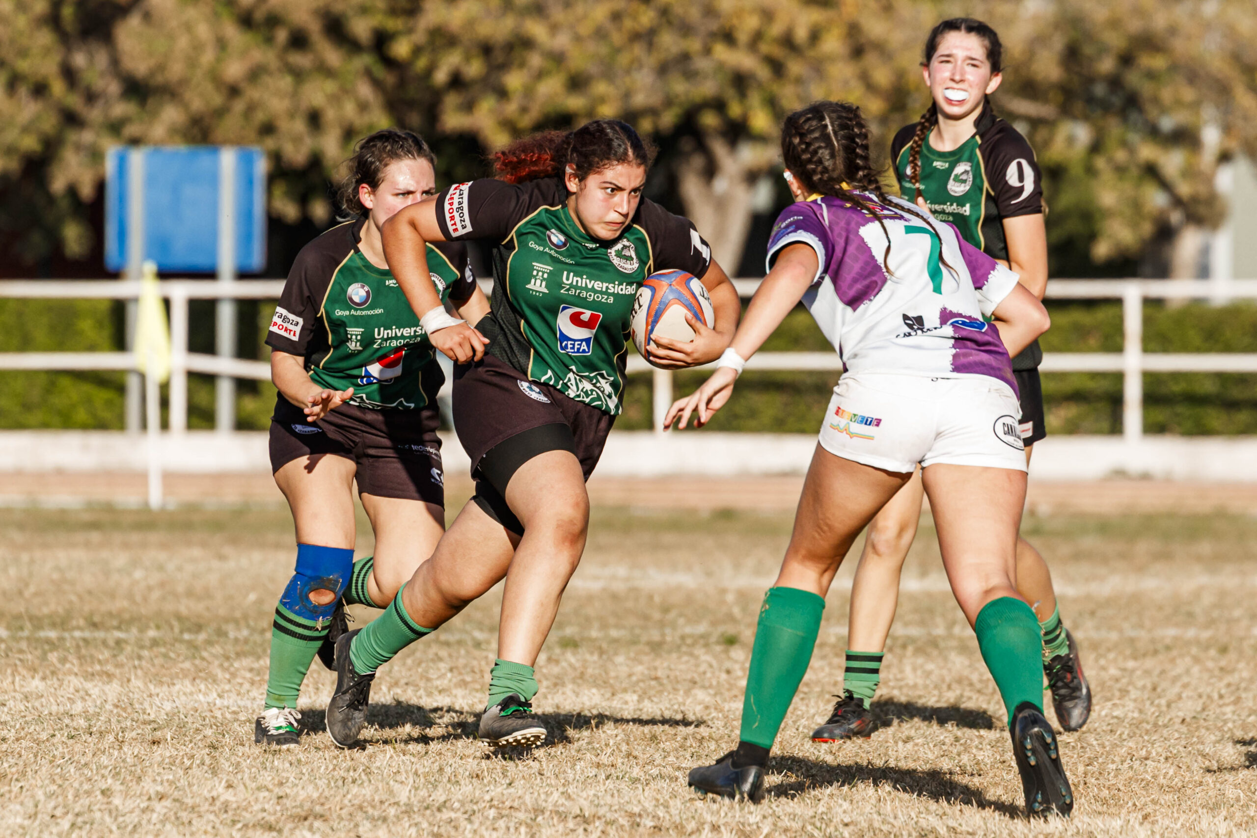 Partido de la jornada 1 de Liga Aragonesa de rugby entre el CEFA Unizar e Ingenieros Soria.