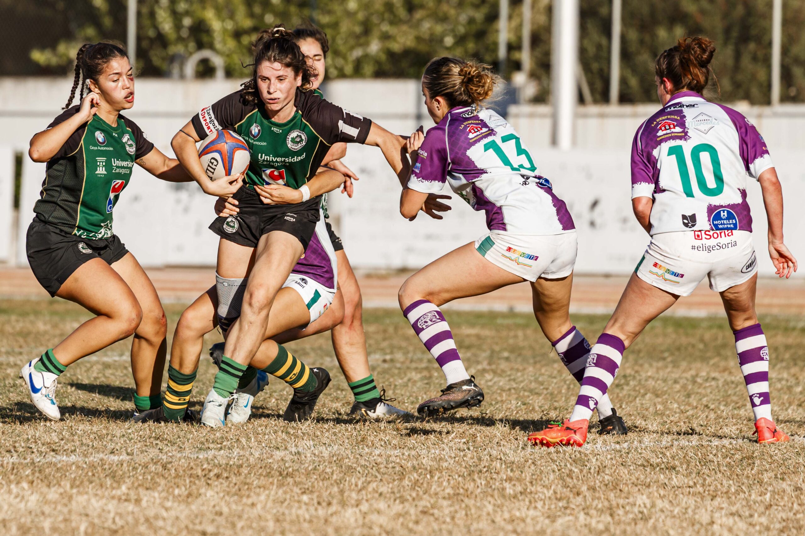 Partido de la jornada 1 de Liga Aragonesa de rugby entre el CEFA Unizar e Ingenieros Soria.