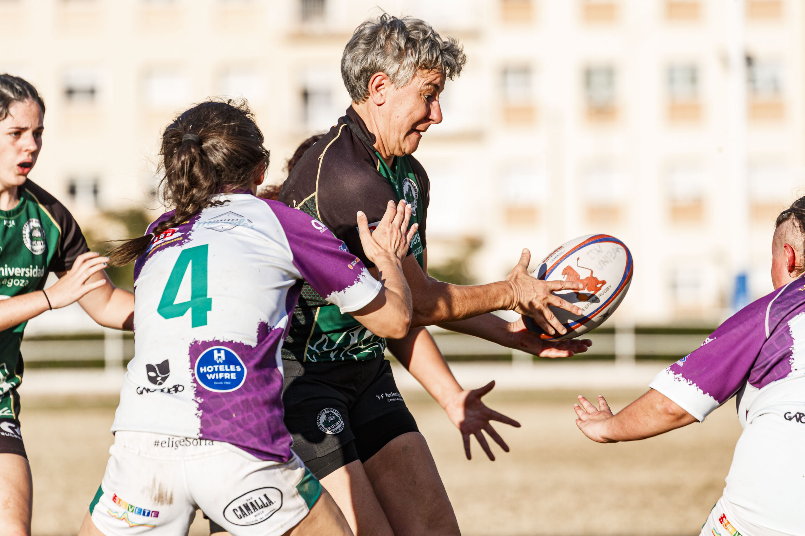 Partido de la jornada 1 de Liga Aragonesa de rugby entre el CEFA Unizar e Ingenieros Soria.