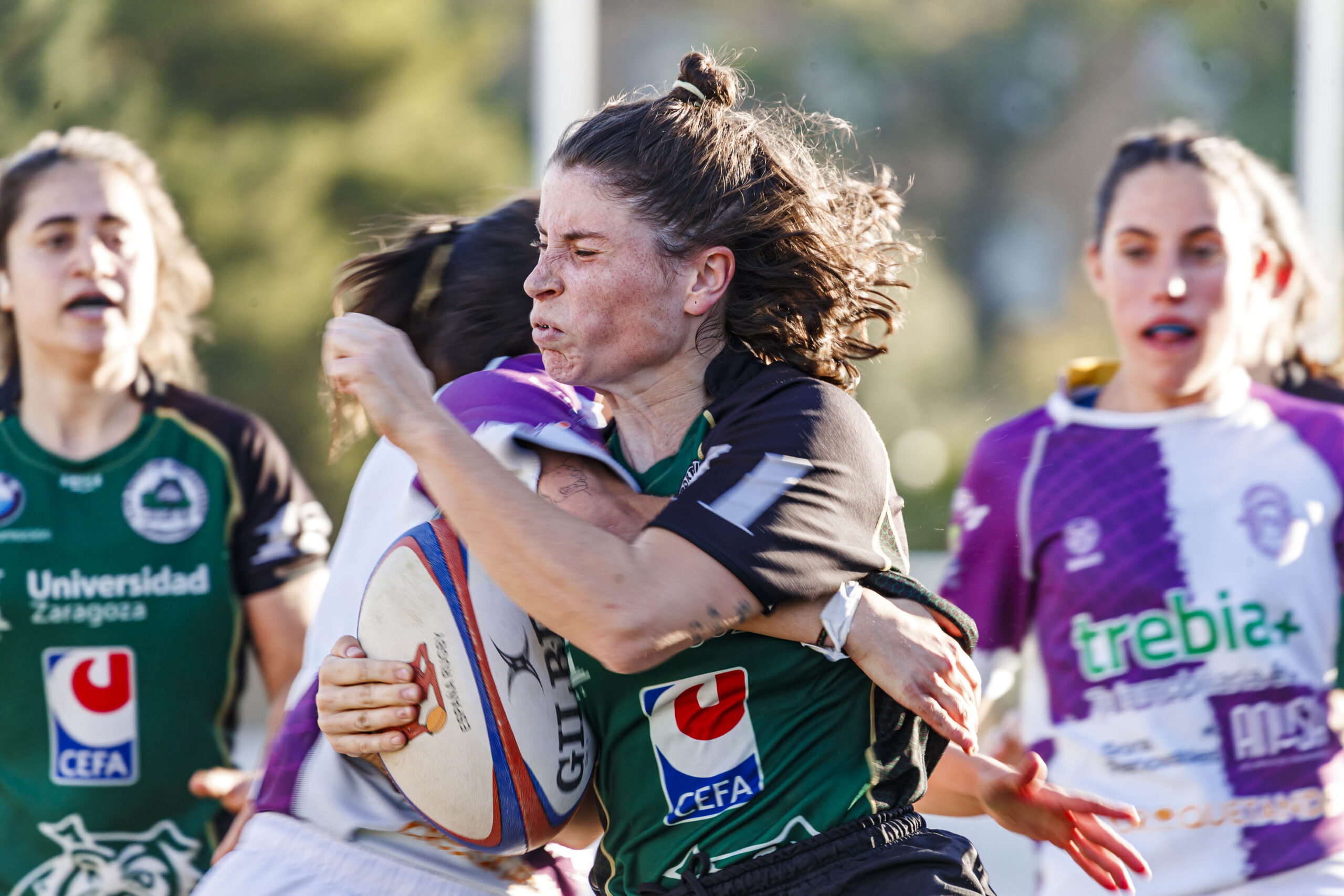 Partido de la jornada 1 de Liga Aragonesa de rugby entre el CEFA Unizar e Ingenieros Soria.