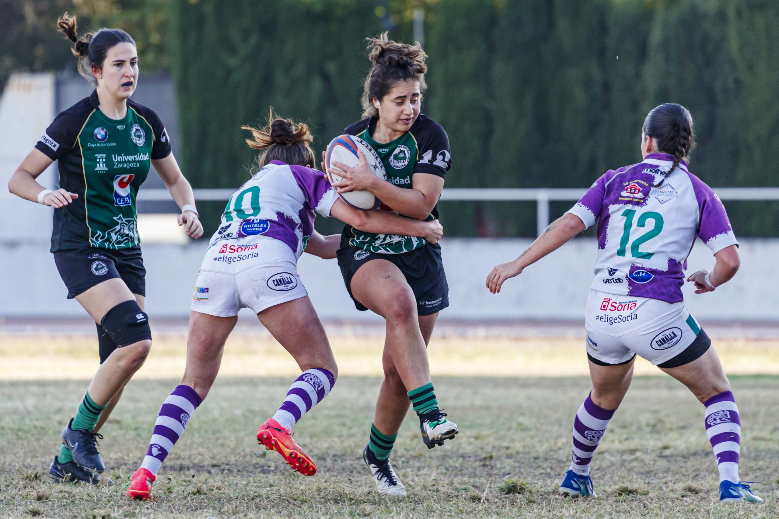 Partido de la jornada 1 de Liga Aragonesa de rugby entre el CEFA Unizar e Ingenieros Soria.