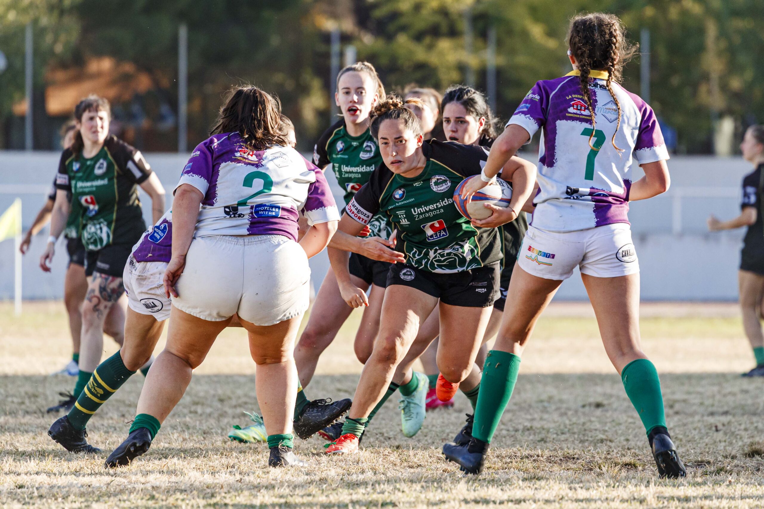 Partido de la jornada 1 de Liga Aragonesa de rugby entre el CEFA Unizar e Ingenieros Soria.