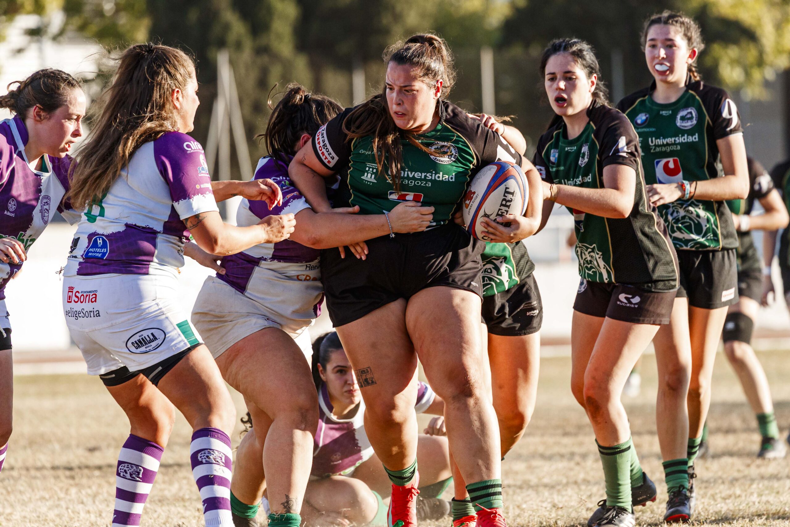 Partido de la jornada 1 de Liga Aragonesa de rugby entre el CEFA Unizar e Ingenieros Soria.