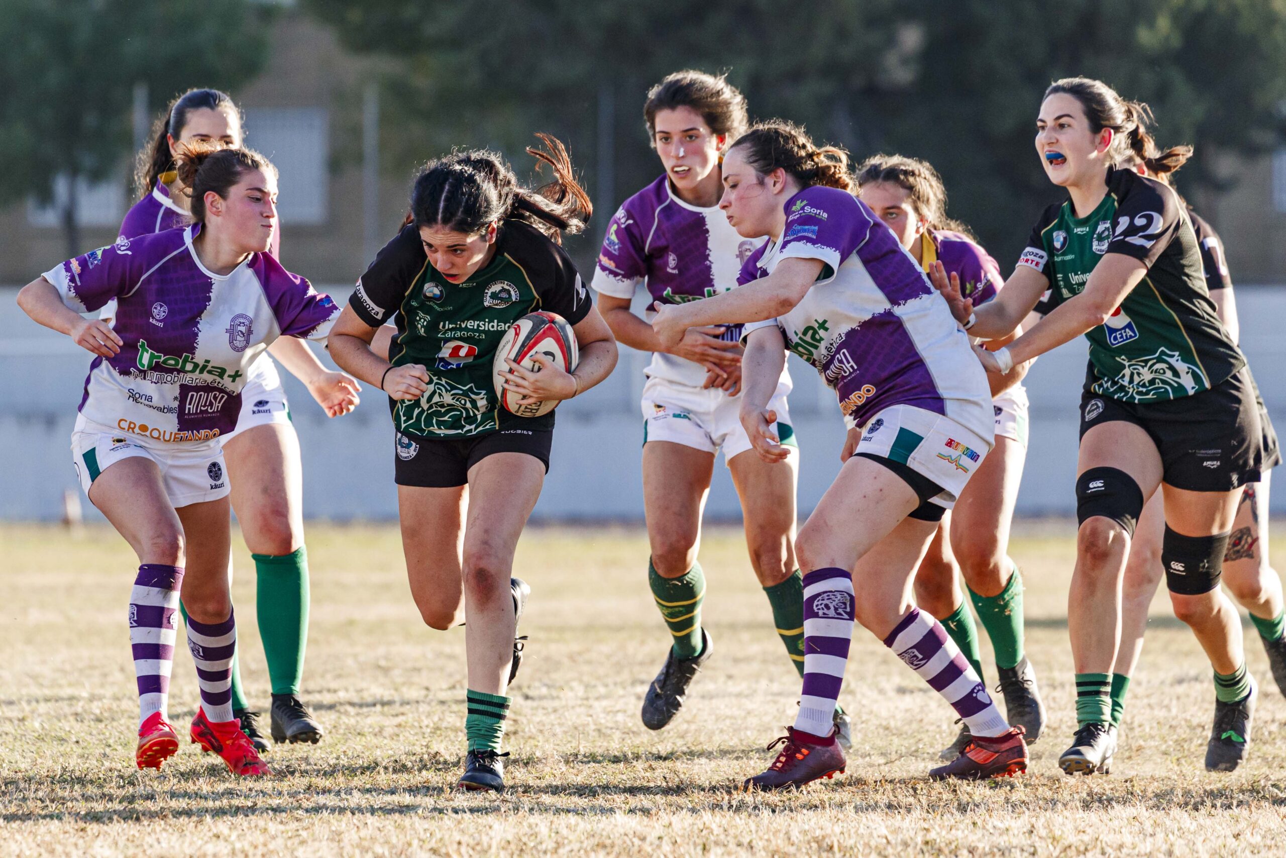 Partido de la jornada 1 de Liga Aragonesa de rugby entre el CEFA Unizar e Ingenieros Soria.