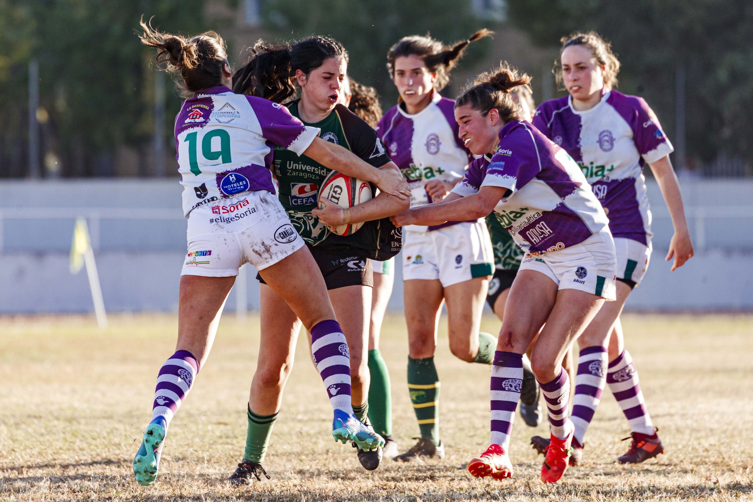 Partido de la jornada 1 de Liga Aragonesa de rugby entre el CEFA Unizar e Ingenieros Soria.
