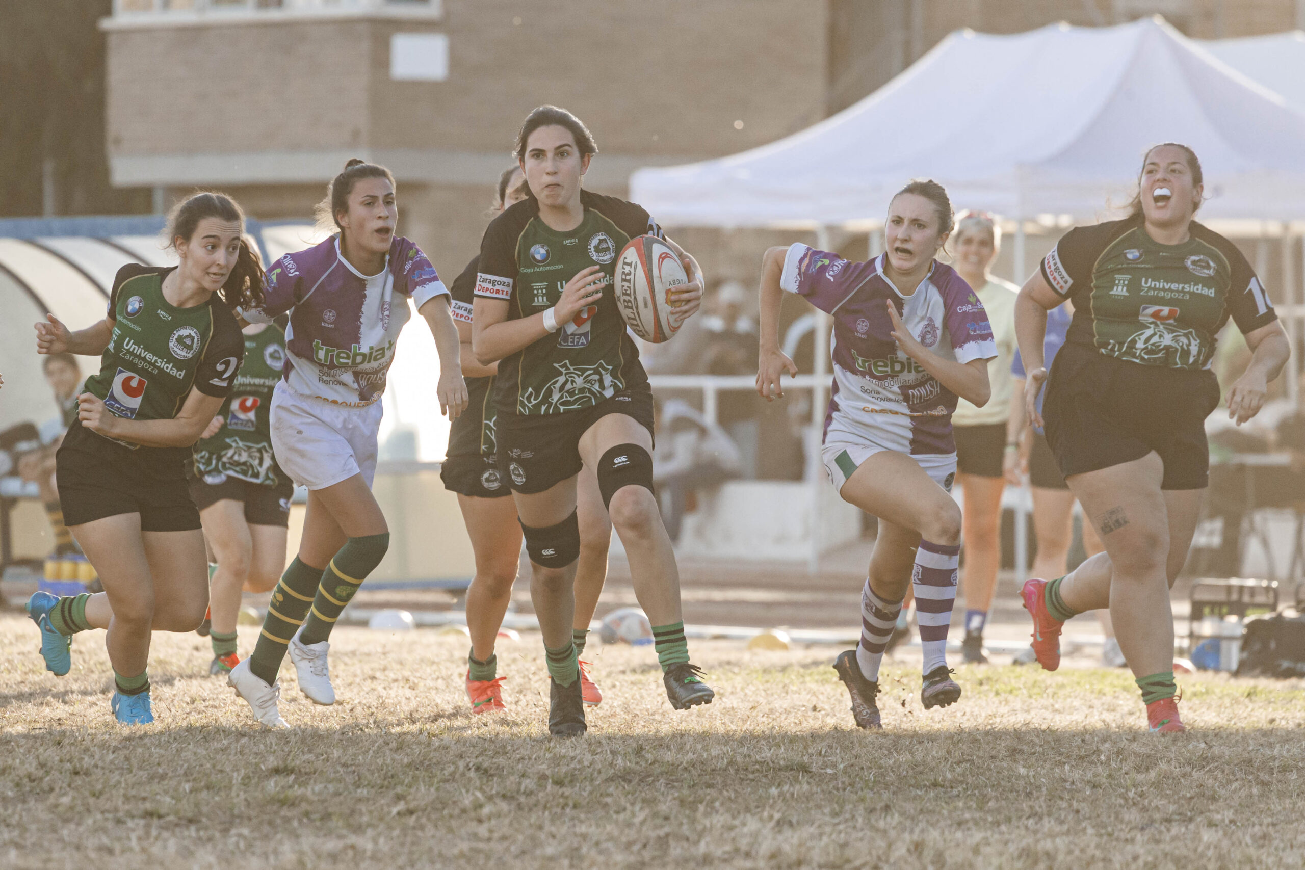 Partido de la jornada 1 de Liga Aragonesa de rugby entre el CEFA Unizar e Ingenieros Soria.