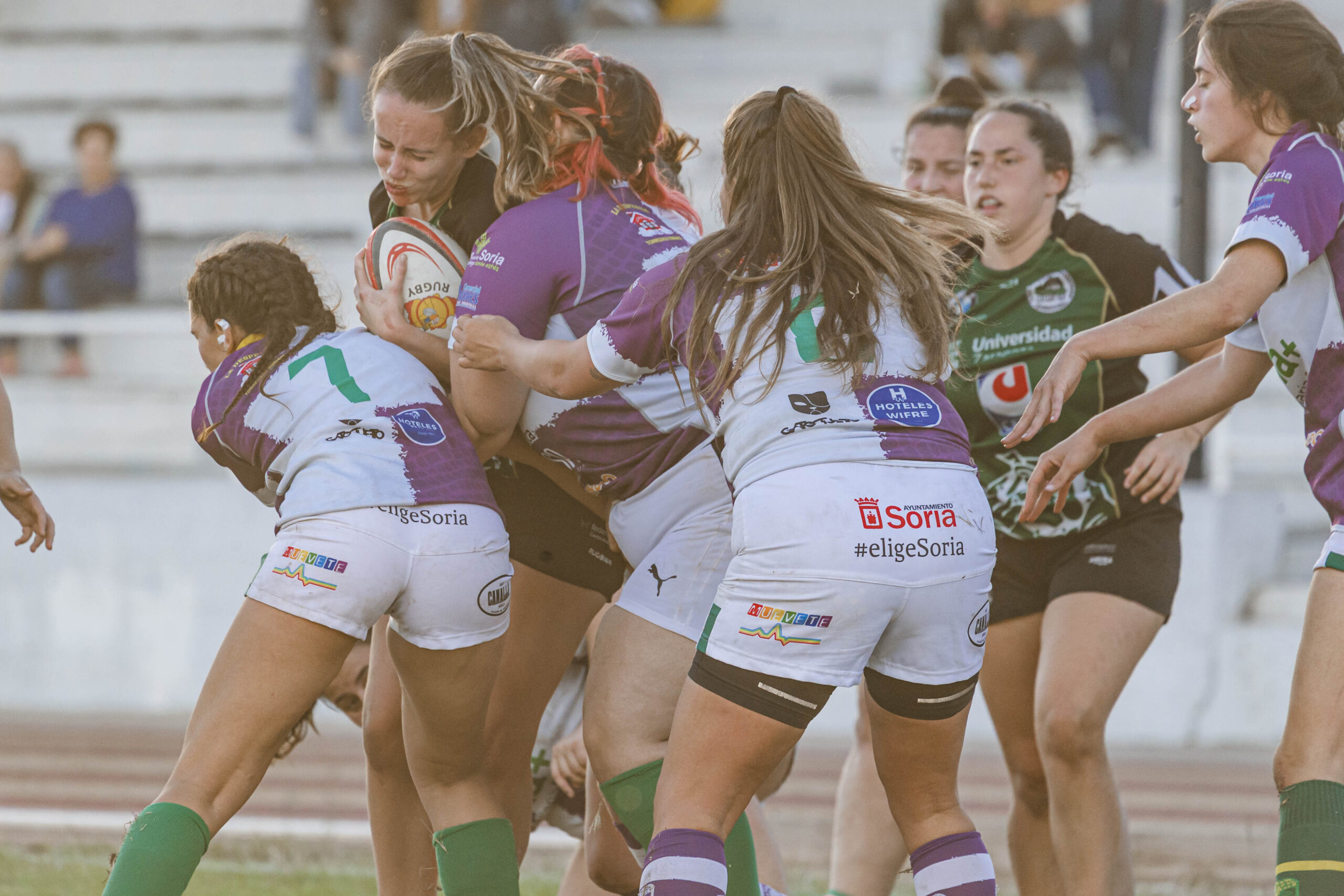 Partido de la jornada 1 de Liga Aragonesa de rugby entre el CEFA Unizar e Ingenieros Soria.