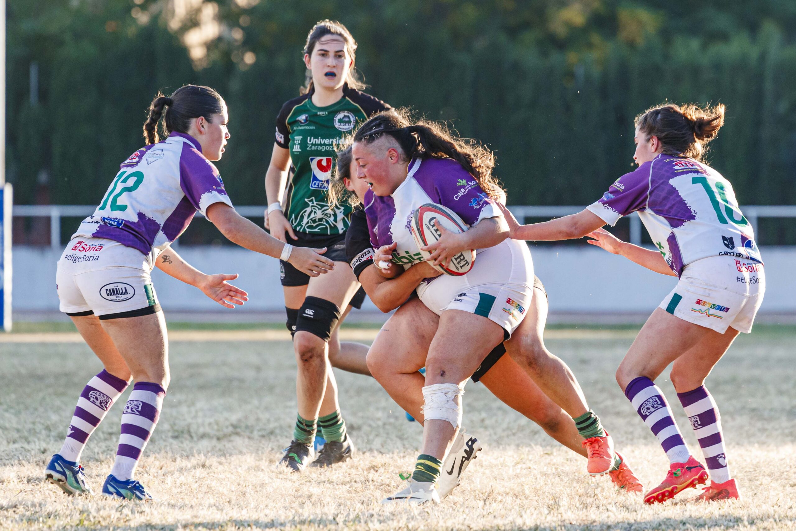 Partido de la jornada 1 de Liga Aragonesa de rugby entre el CEFA Unizar e Ingenieros Soria.