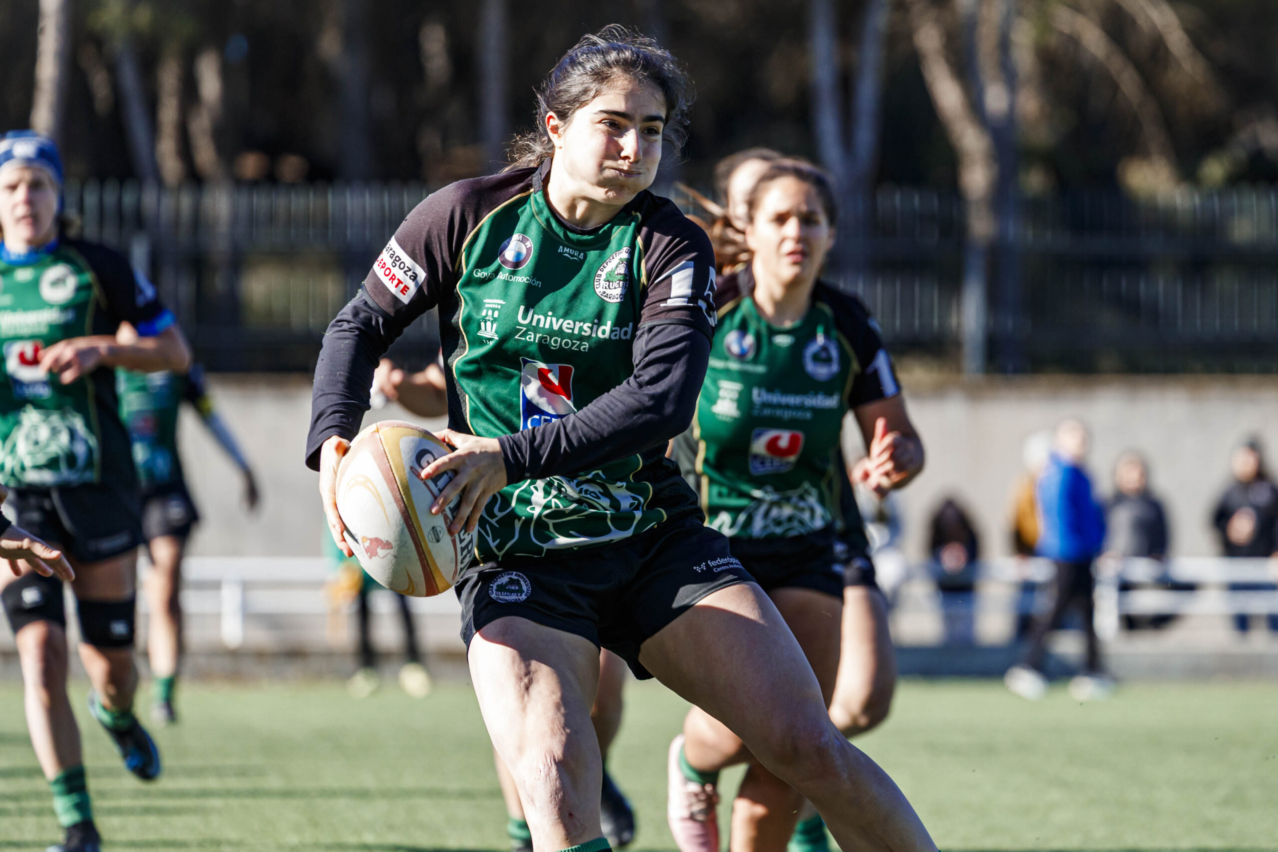 Partido de Liga Aragonesa de rugby femenino entre el Fenix y el CD Universitario Rugby Zaragoza