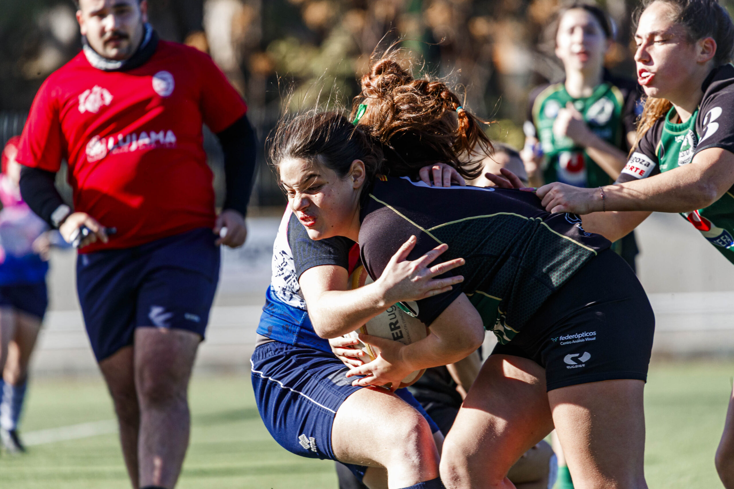 Partido de Liga Aragonesa de rugby femenino entre el Fenix y el CD Universitario Rugby Zaragoza