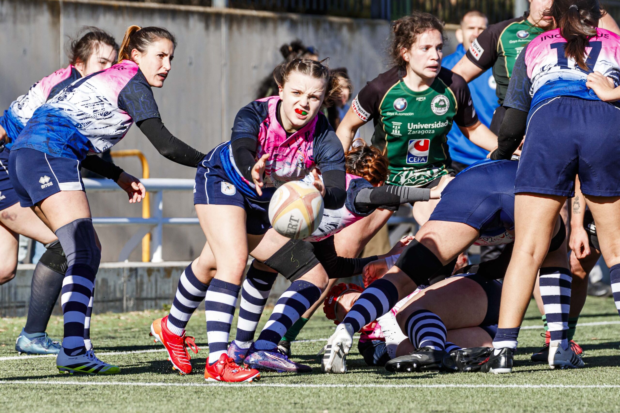 Partido de Liga Aragonesa de rugby femenino entre el Fenix y el CD Universitario Rugby Zaragoza