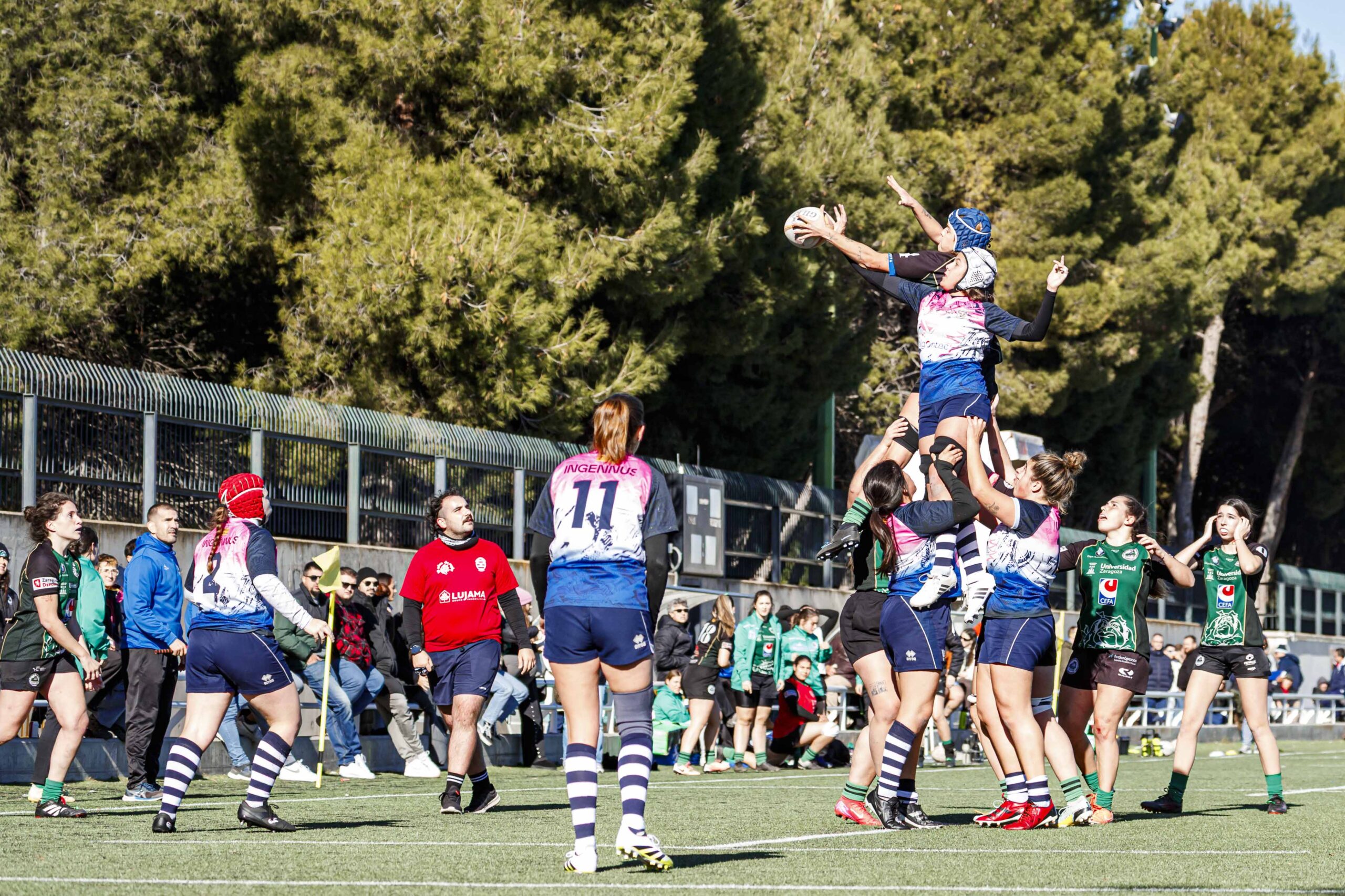 Partido de Liga Aragonesa de rugby femenino entre el Fenix y el CD Universitario Rugby Zaragoza
