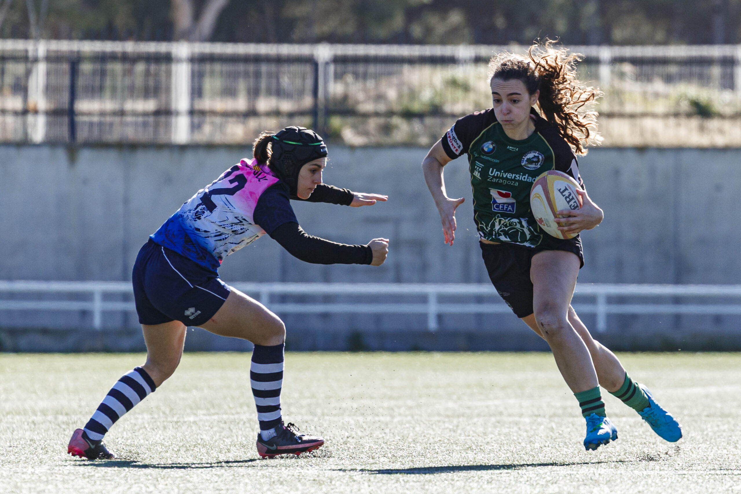 Partido de Liga Aragonesa de rugby femenino entre el Fenix y el CD Universitario Rugby Zaragoza