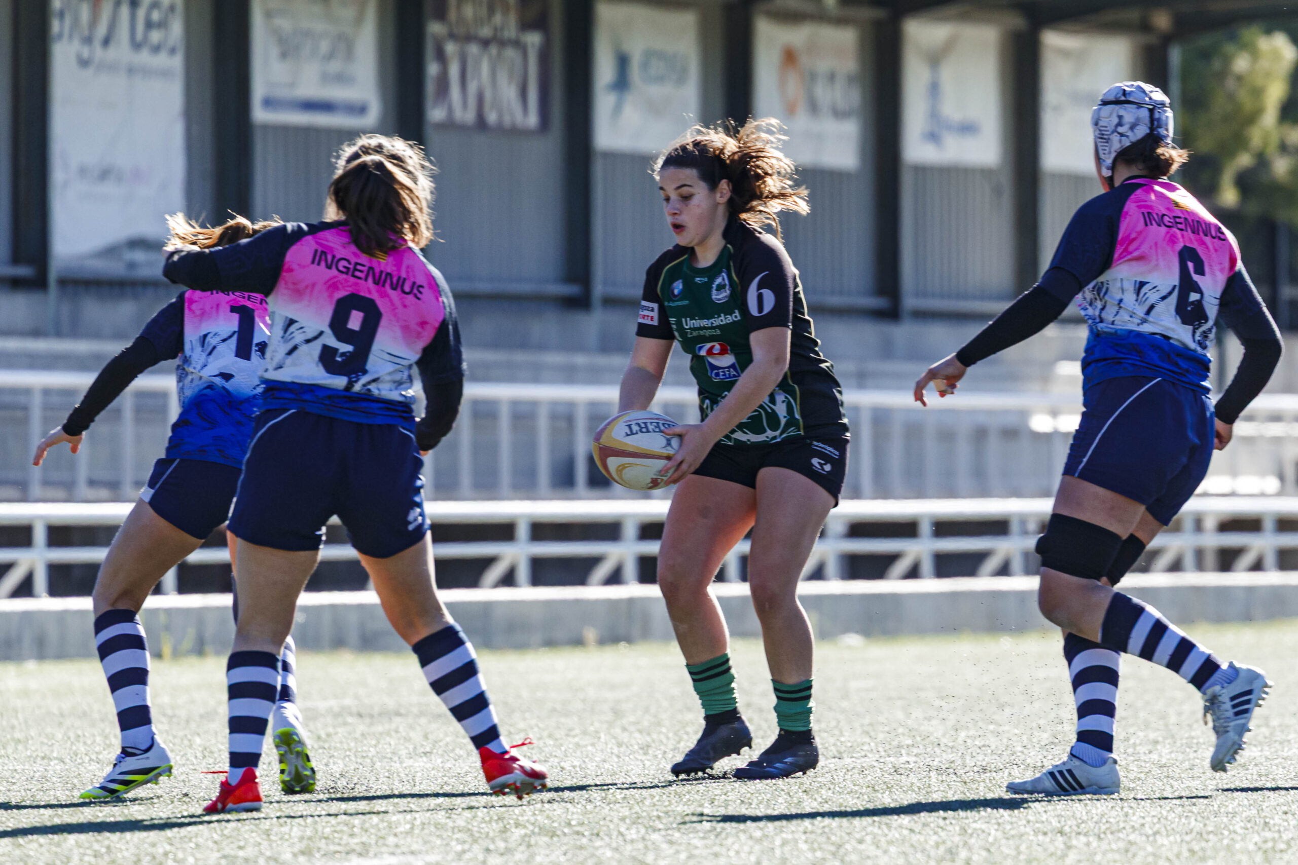 Partido de Liga Aragonesa de rugby femenino entre el Fenix y el CD Universitario Rugby Zaragoza