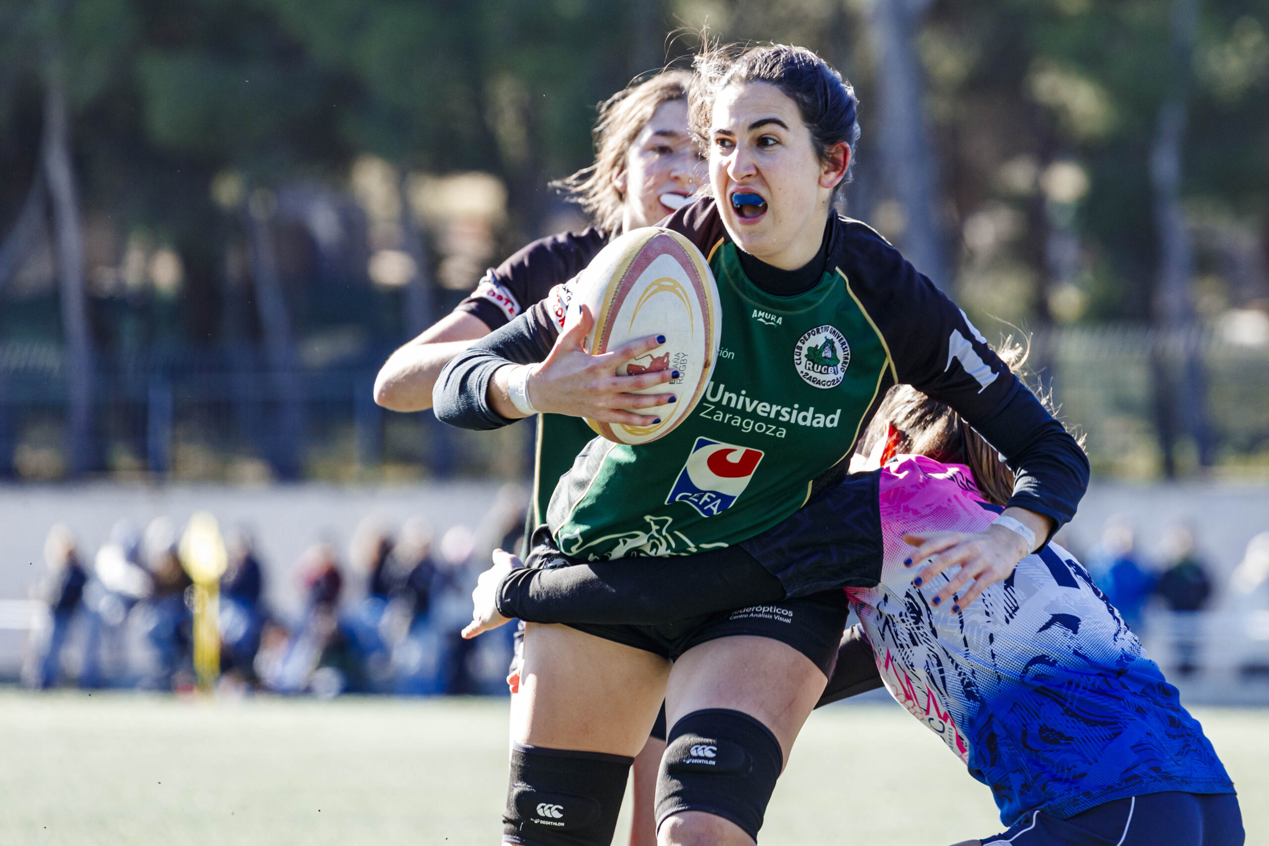 Partido de Liga Aragonesa de rugby femenino entre el Fenix y el CD Universitario Rugby Zaragoza