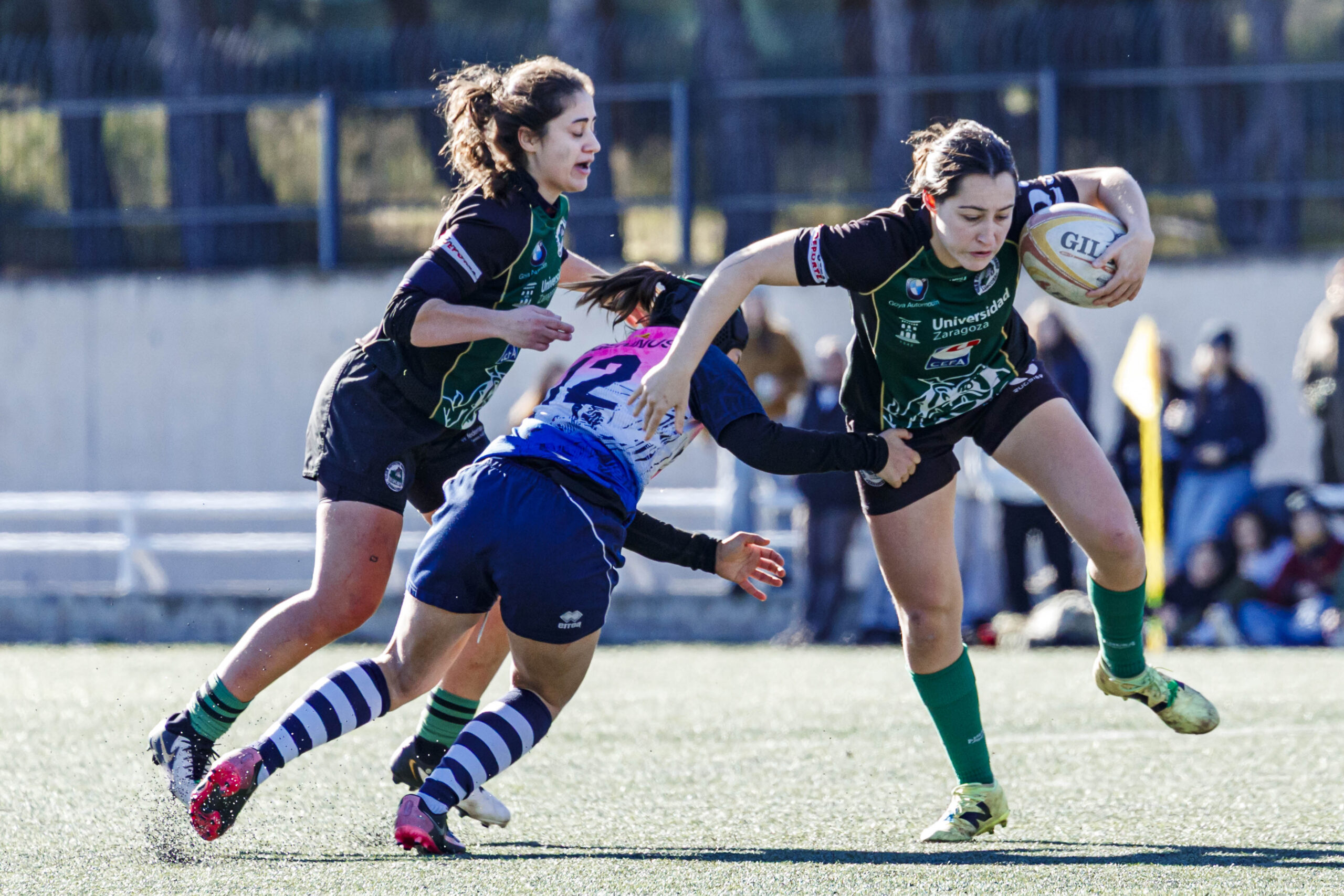 Partido de Liga Aragonesa de rugby femenino entre el Fenix y el CD Universitario Rugby Zaragoza