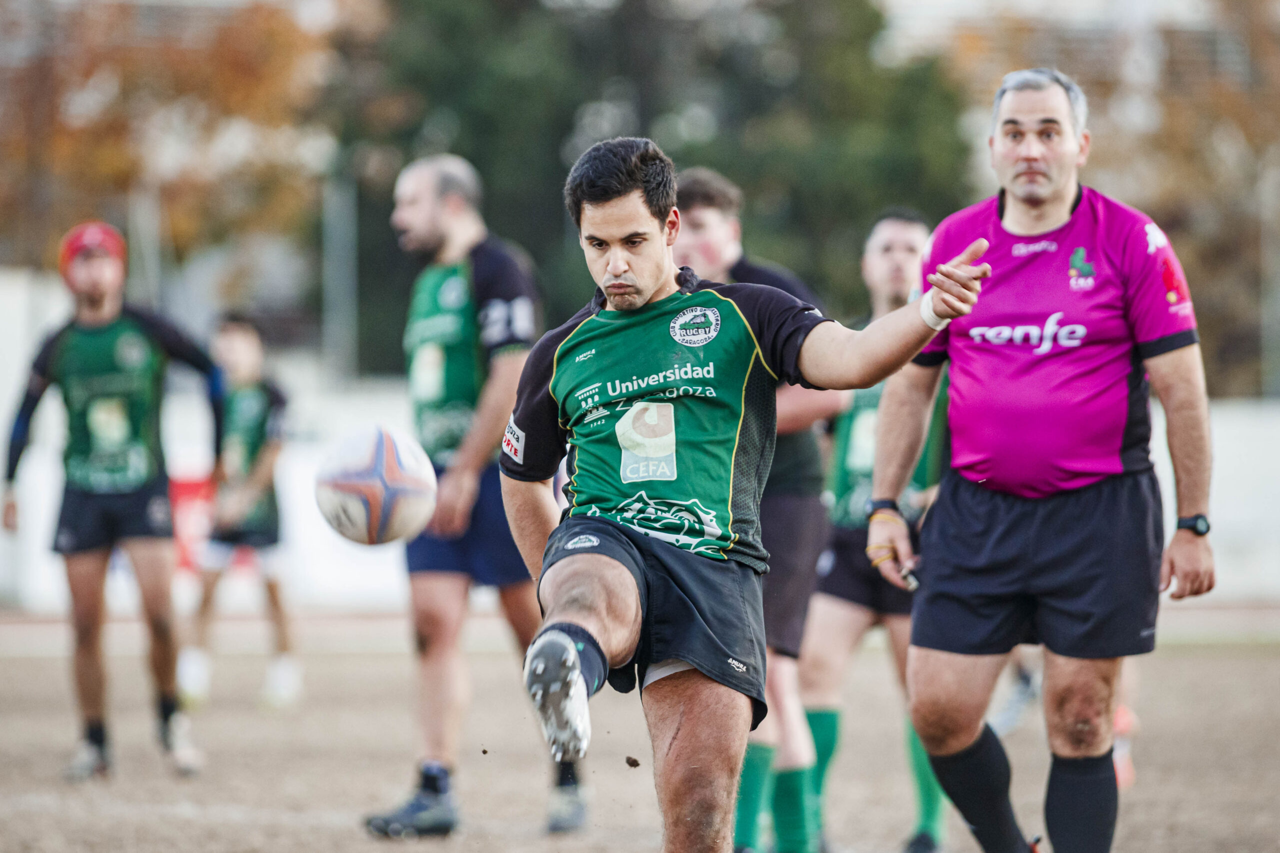 Partido correspondiente a la jornada 6 de la Liga Aragonesa de rugby masculino entre el CEFA Unizar y el Ejea