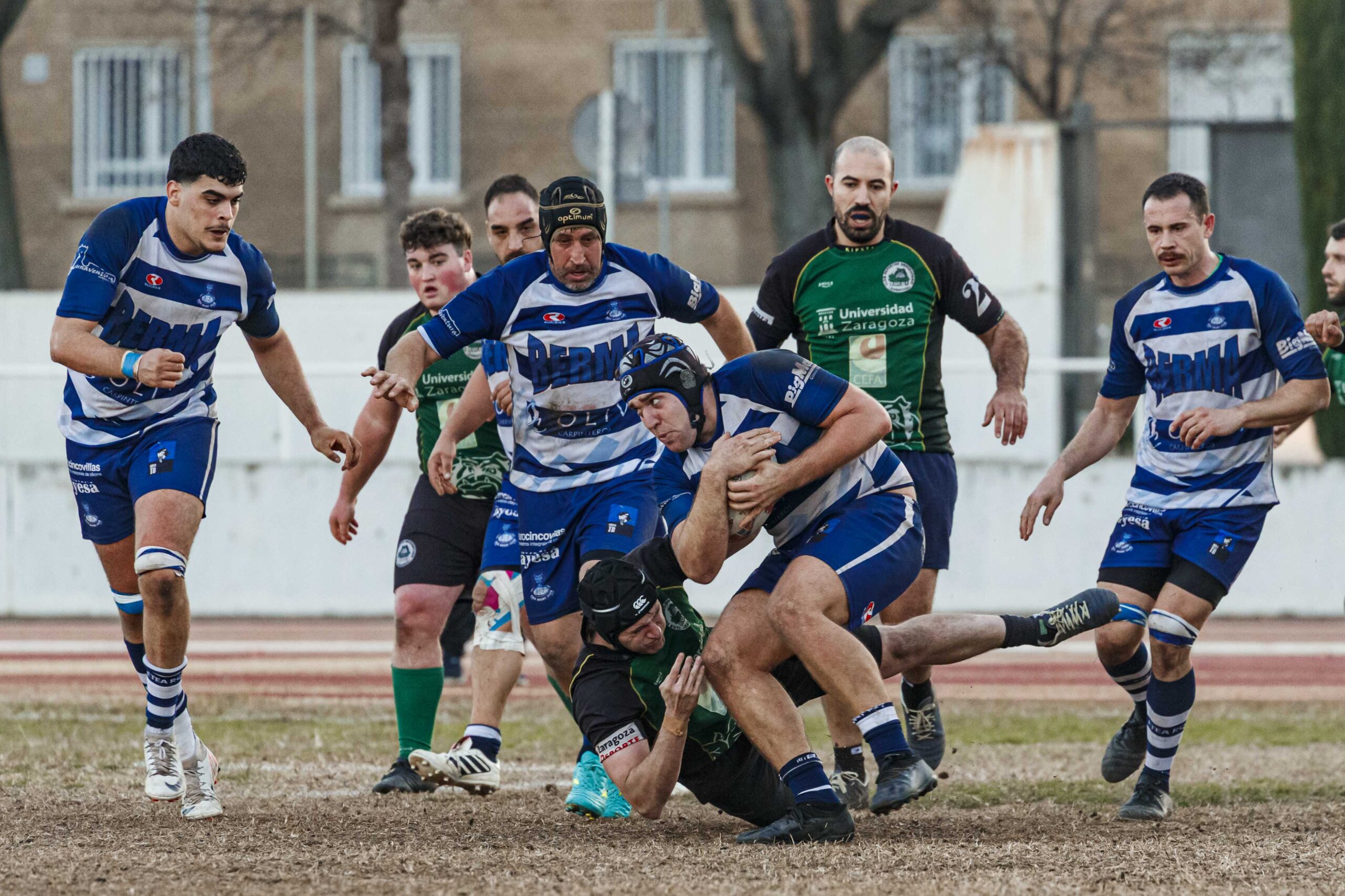 Partido correspondiente a la jornada 6 de la Liga Aragonesa de rugby masculino entre el CEFA Unizar y el Ejea