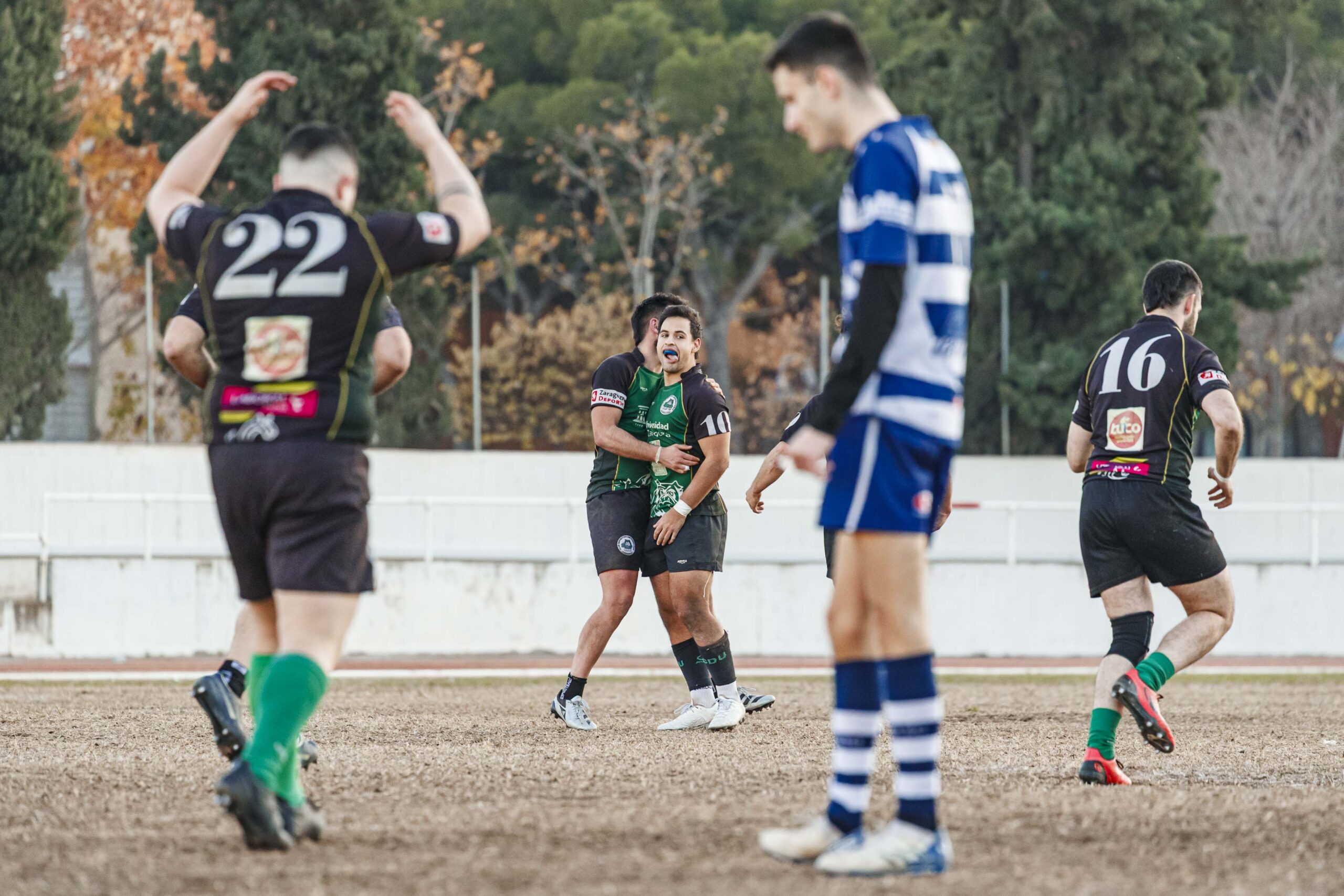 Partido correspondiente a la jornada 6 de la Liga Aragonesa de rugby masculino entre el CEFA Unizar y el Ejea