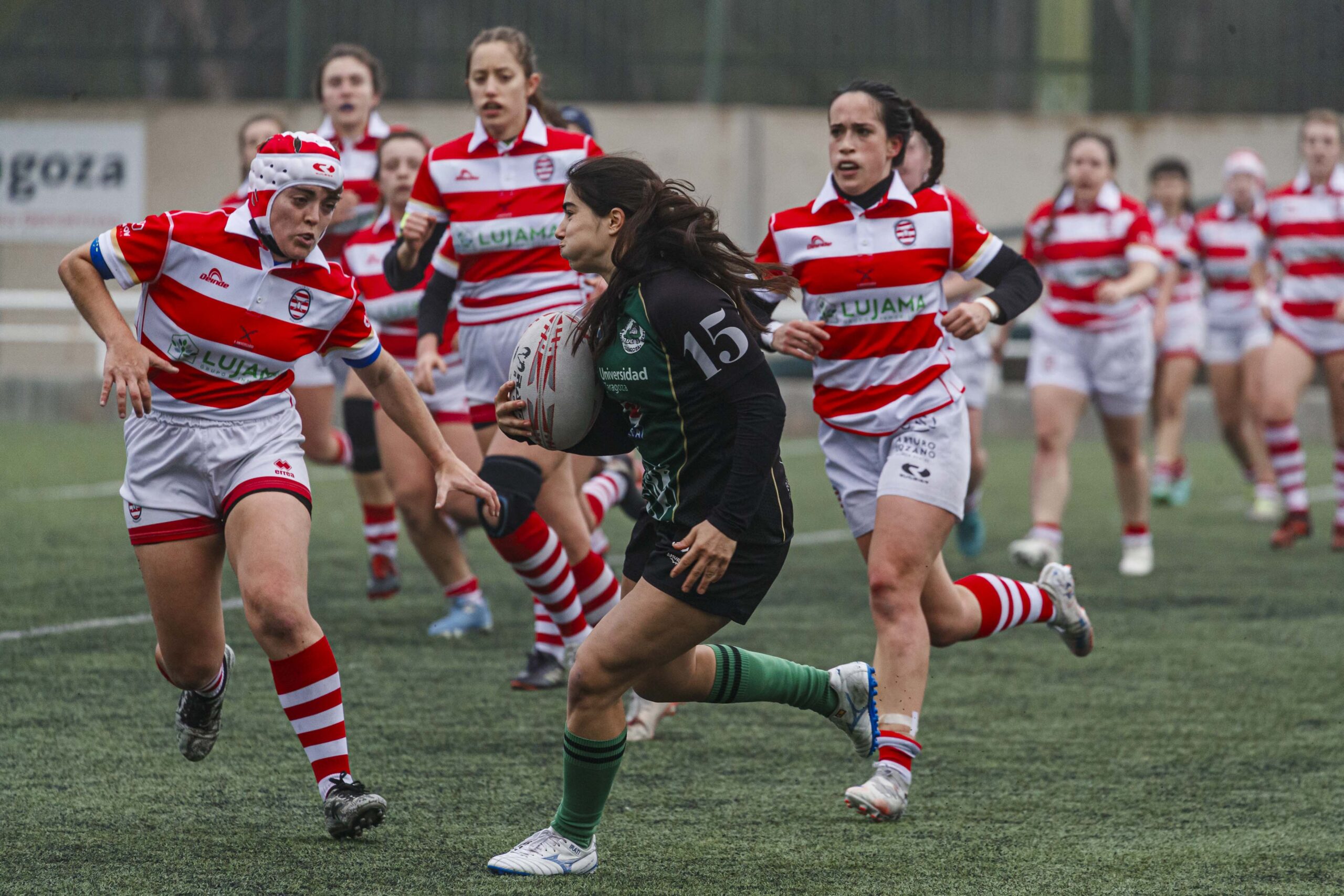 Imágenes correspondientes al partido de la joranda 3 de la Liga autonómica aragonesa de rugby femenino entre el Íbero CR y el CEFA Unizar.
