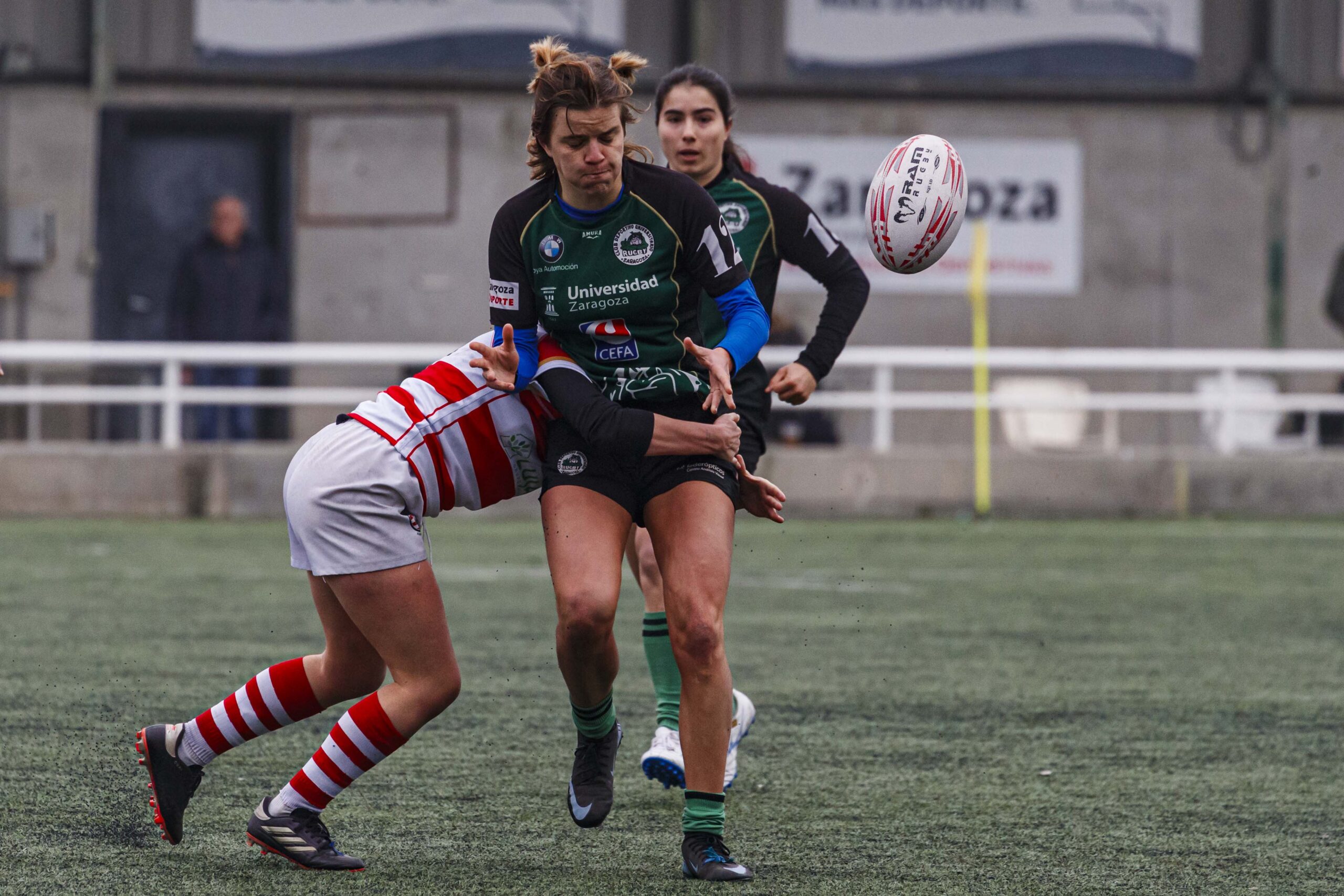 Imágenes correspondientes al partido de la joranda 3 de la Liga autonómica aragonesa de rugby femenino entre el Íbero CR y el CEFA Unizar.