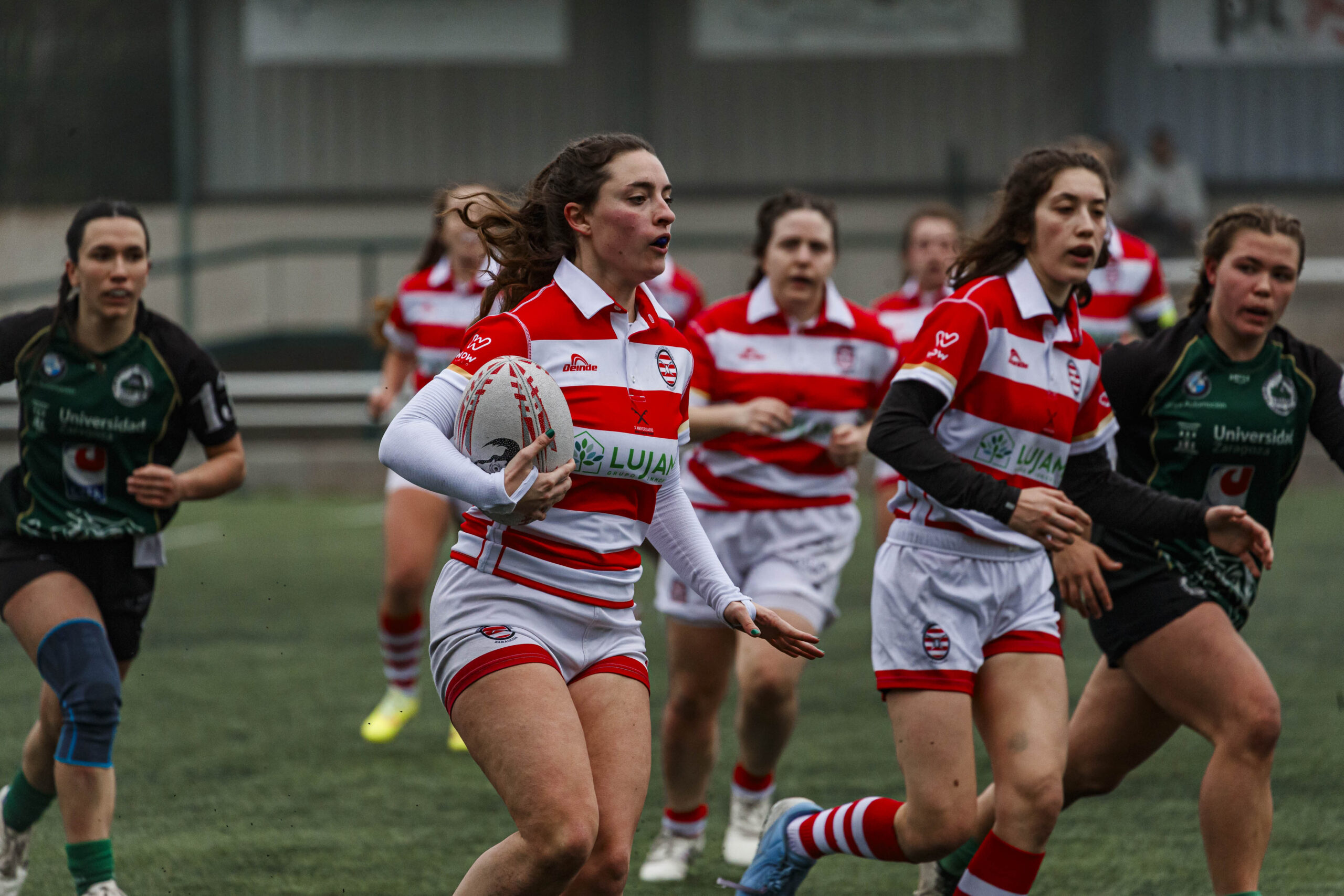 Imágenes correspondientes al partido de la joranda 3 de la Liga autonómica aragonesa de rugby femenino entre el Íbero CR y el CEFA Unizar.