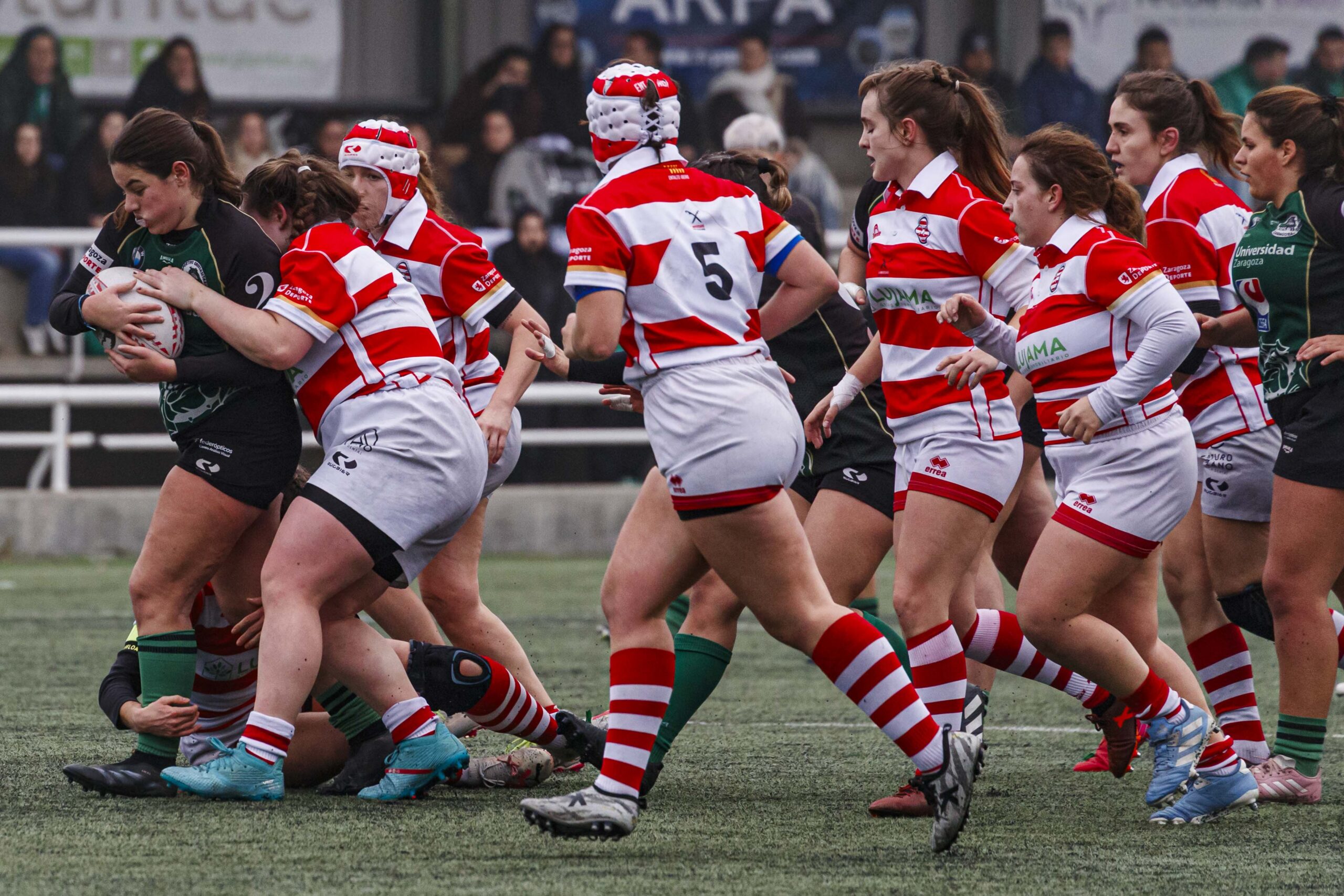 Imágenes correspondientes al partido de la joranda 3 de la Liga autonómica aragonesa de rugby femenino entre el Íbero CR y el CEFA Unizar.