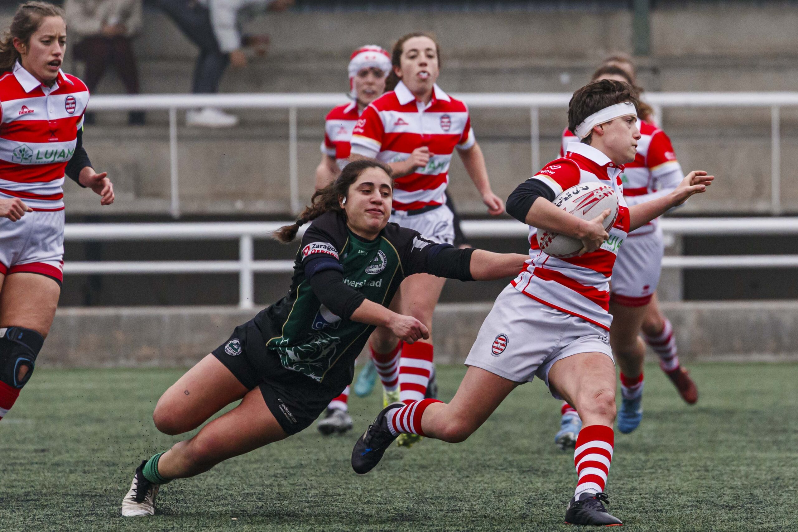 Imágenes correspondientes al partido de la joranda 3 de la Liga autonómica aragonesa de rugby femenino entre el Íbero CR y el CEFA Unizar.