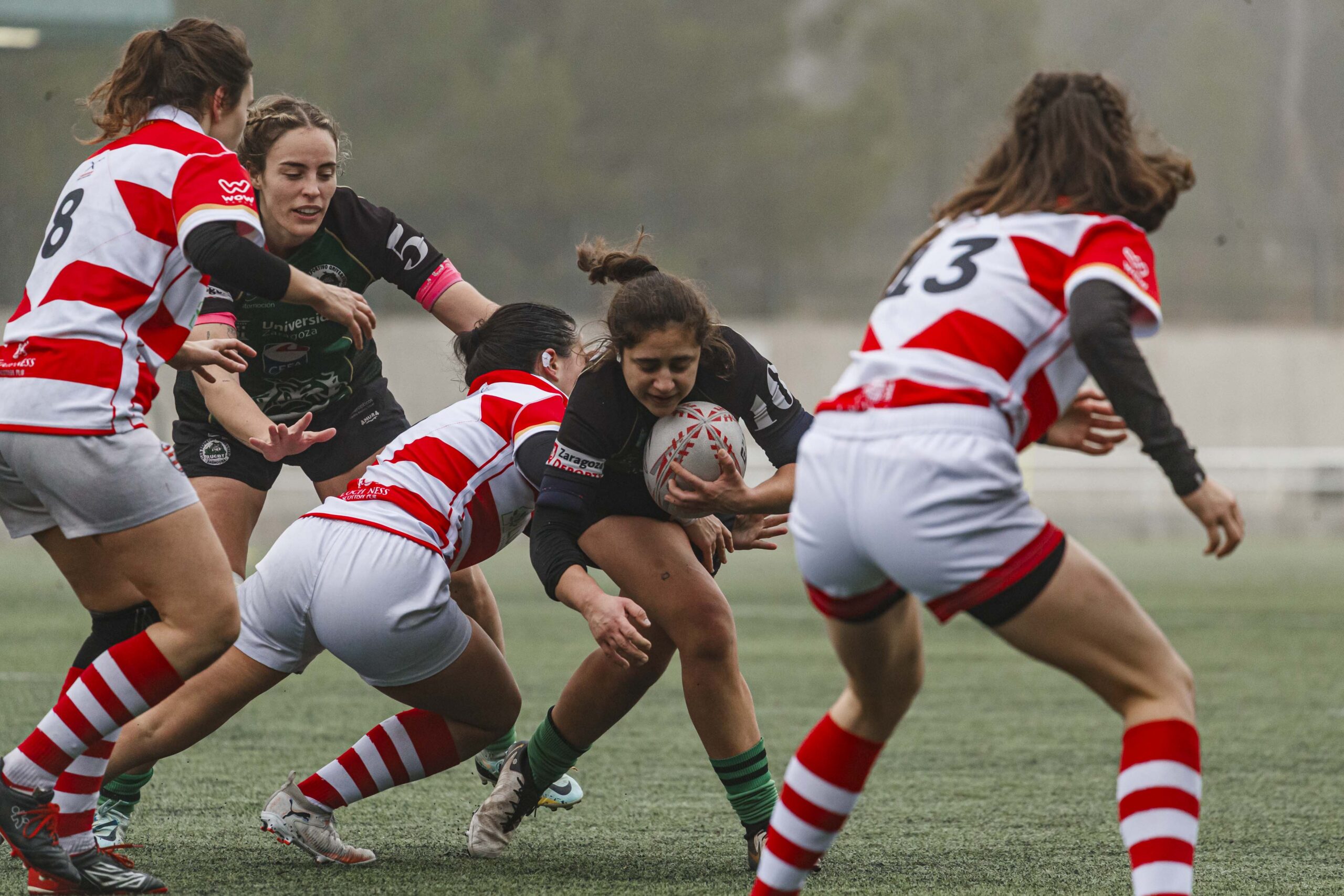 Imágenes correspondientes al partido de la joranda 3 de la Liga autonómica aragonesa de rugby femenino entre el Íbero CR y el CEFA Unizar.