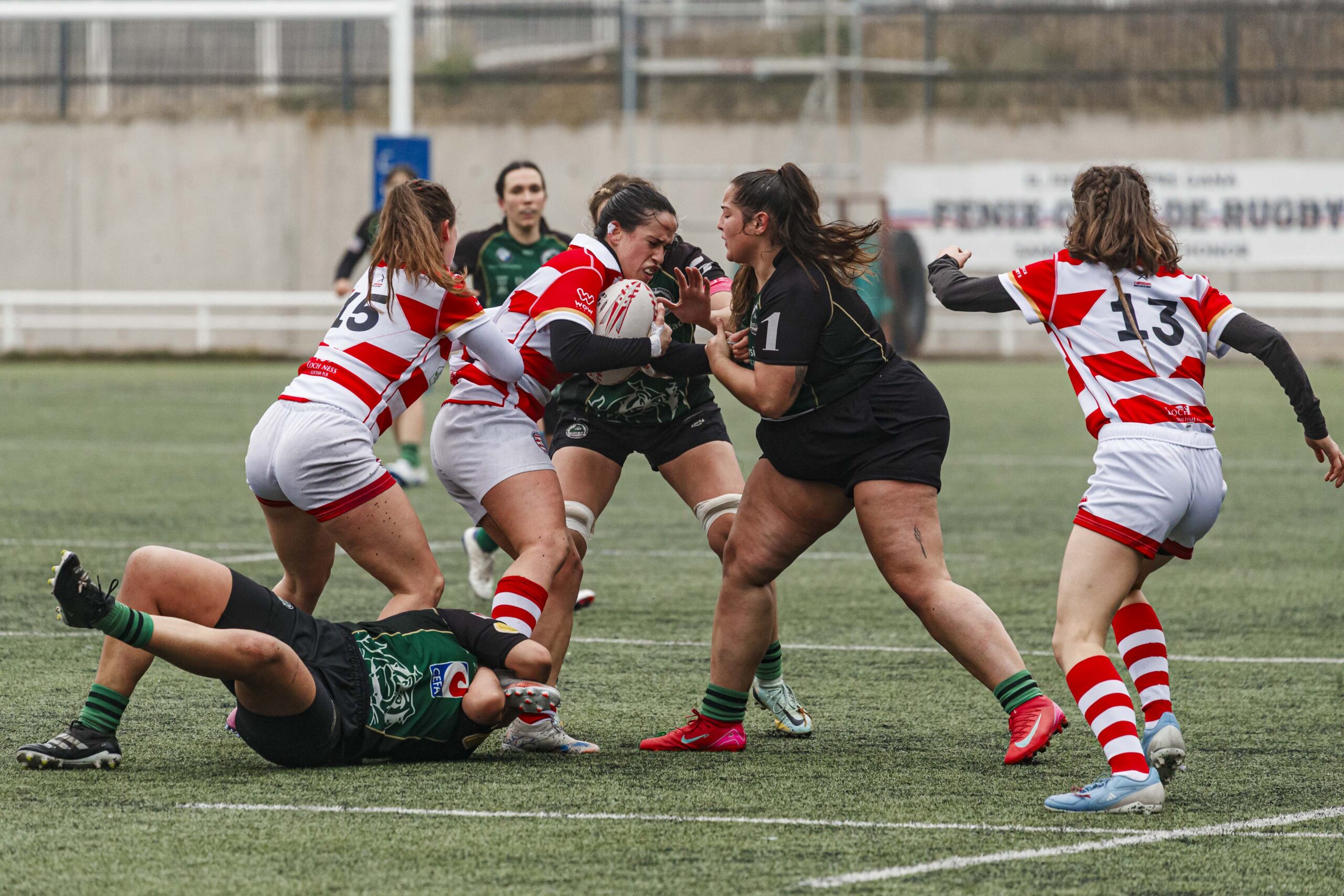 Imágenes correspondientes al partido de la joranda 3 de la Liga autonómica aragonesa de rugby femenino entre el Íbero CR y el CEFA Unizar.