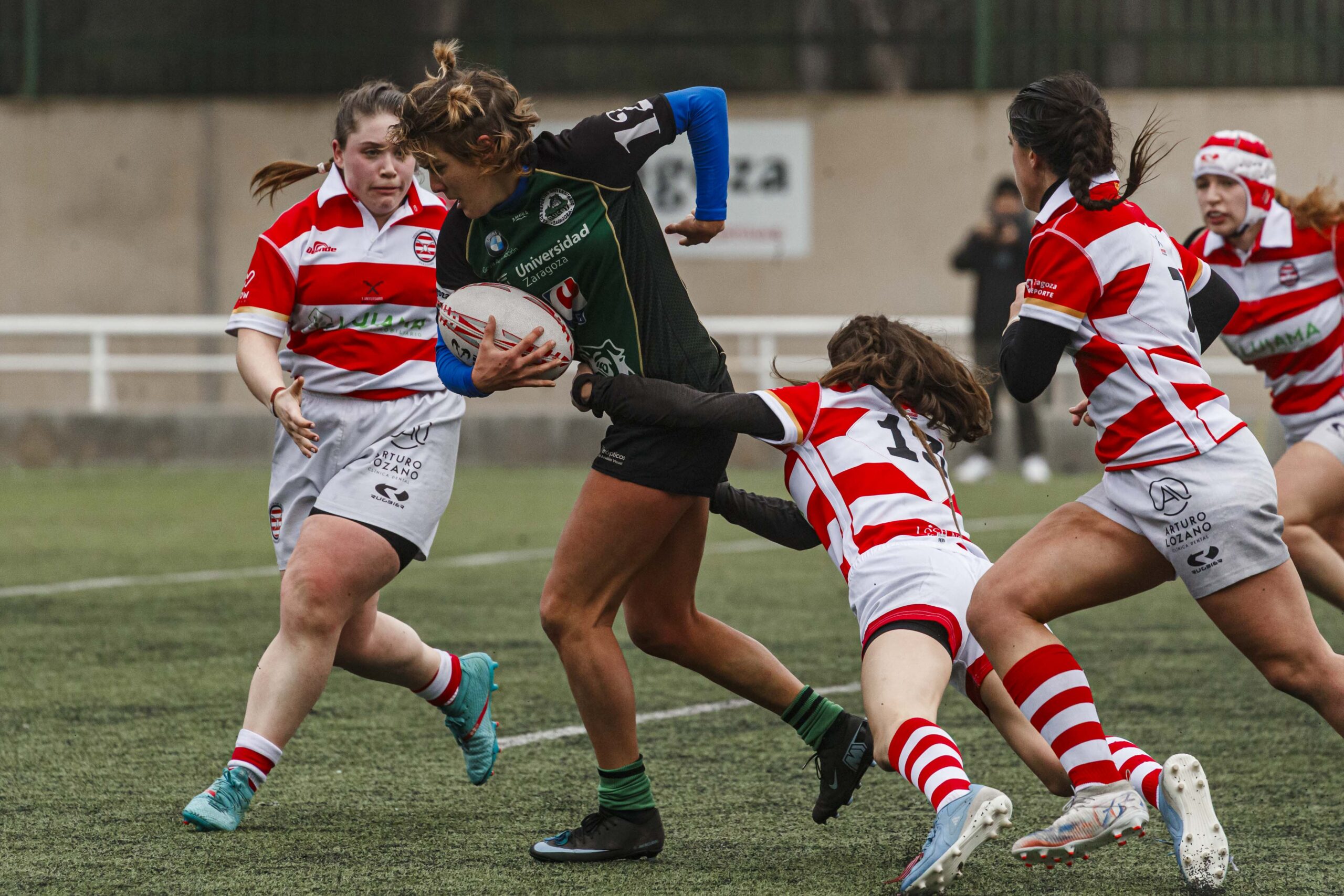 Imágenes correspondientes al partido de la joranda 3 de la Liga autonómica aragonesa de rugby femenino entre el Íbero CR y el CEFA Unizar.