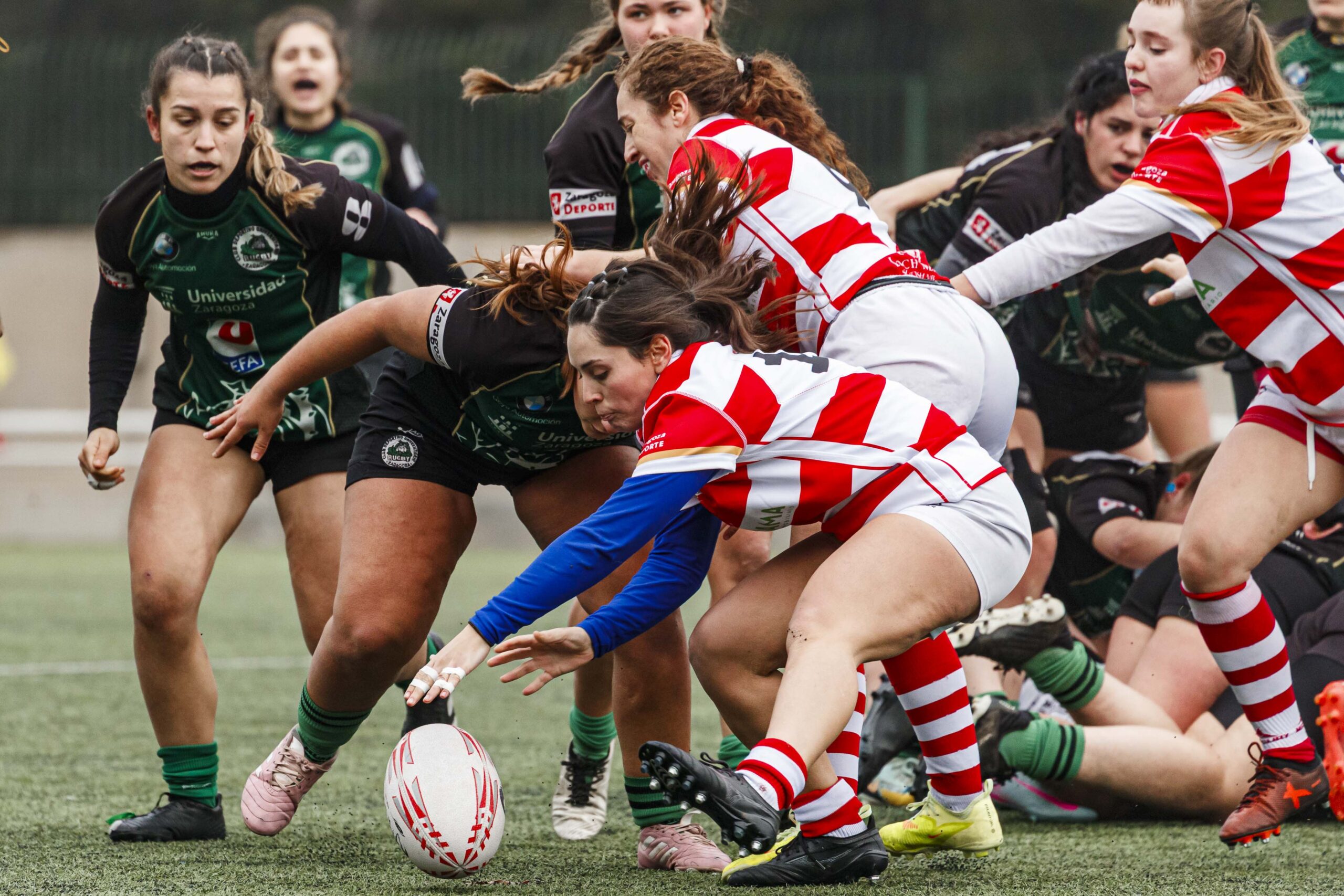 Imágenes correspondientes al partido de la joranda 3 de la Liga autonómica aragonesa de rugby femenino entre el Íbero CR y el CEFA Unizar.