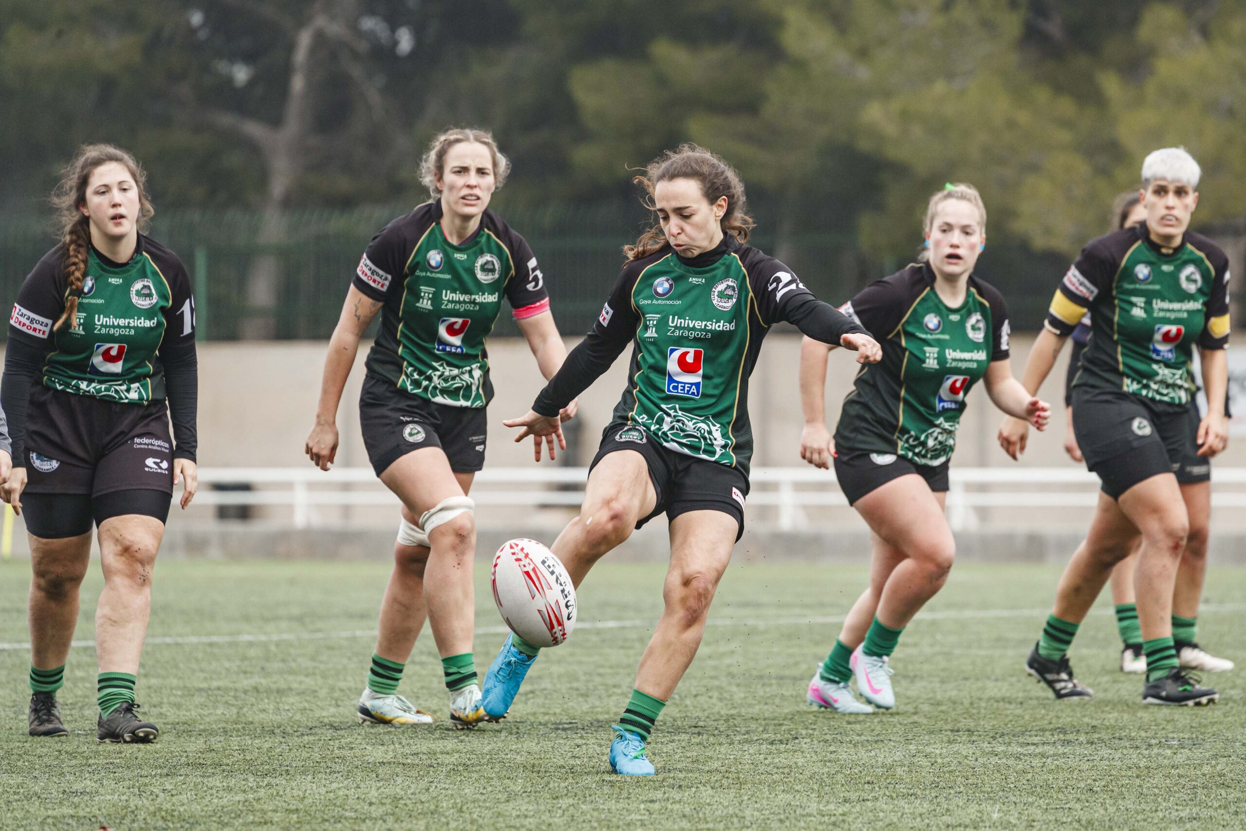 Imágenes correspondientes al partido de la joranda 3 de la Liga autonómica aragonesa de rugby femenino entre el Íbero CR y el CEFA Unizar.