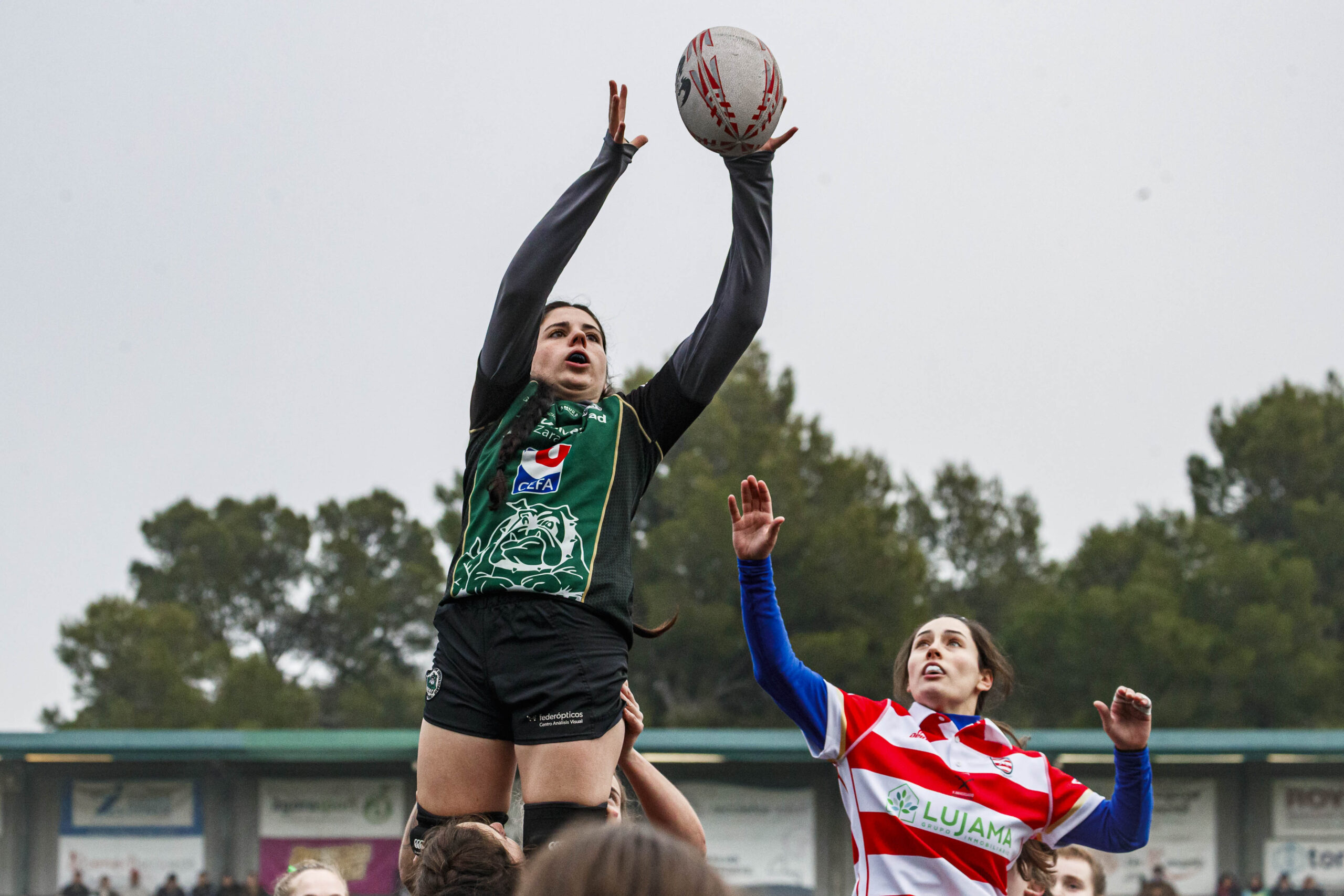 Imágenes correspondientes al partido de la joranda 3 de la Liga autonómica aragonesa de rugby femenino entre el Íbero CR y el CEFA Unizar.
