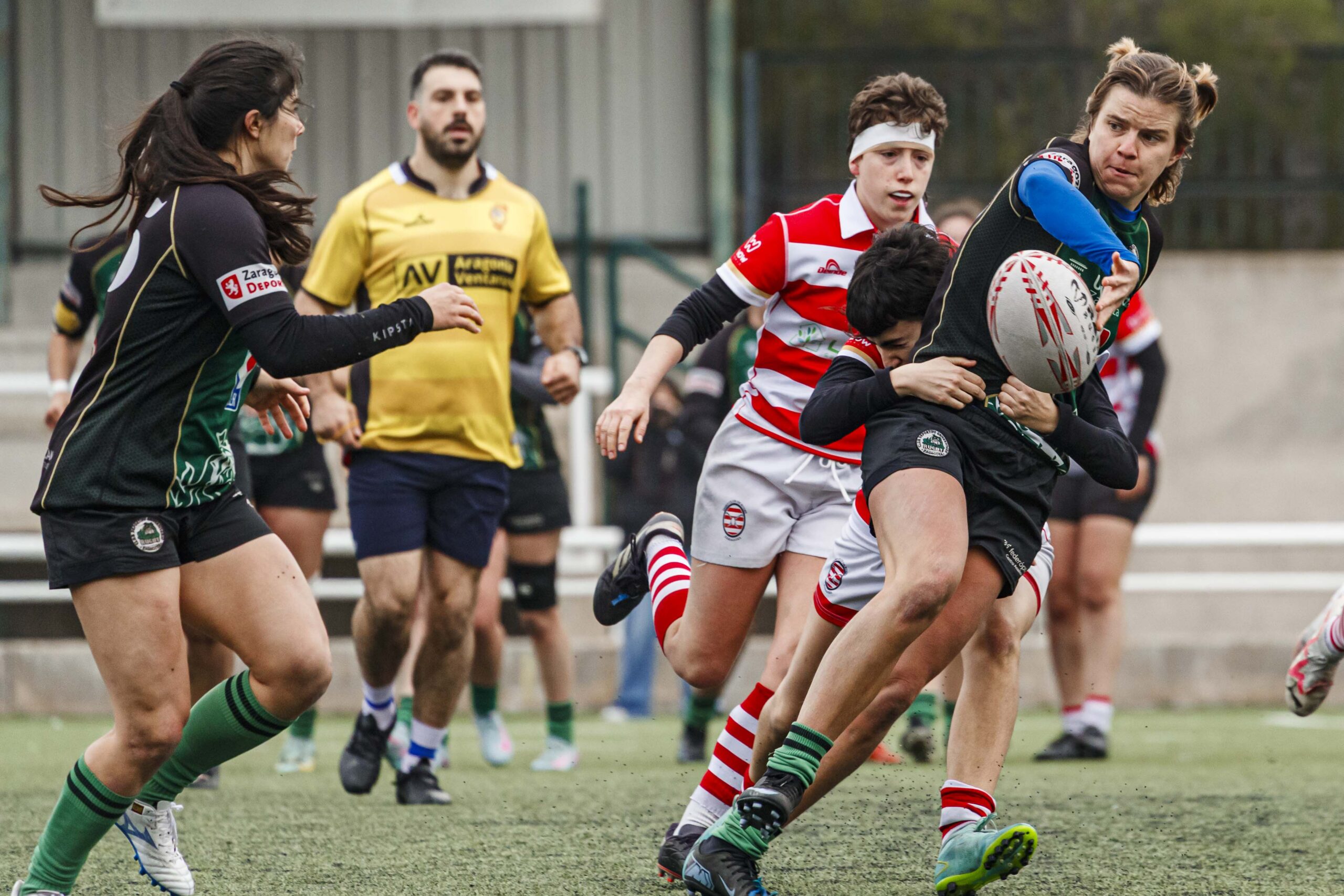 Imágenes correspondientes al partido de la joranda 3 de la Liga autonómica aragonesa de rugby femenino entre el Íbero CR y el CEFA Unizar.