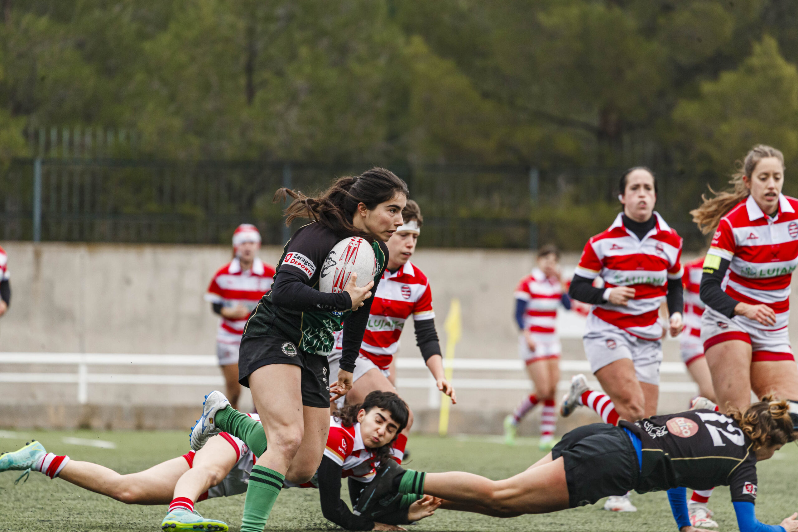 Imágenes correspondientes al partido de la joranda 3 de la Liga autonómica aragonesa de rugby femenino entre el Íbero CR y el CEFA Unizar.