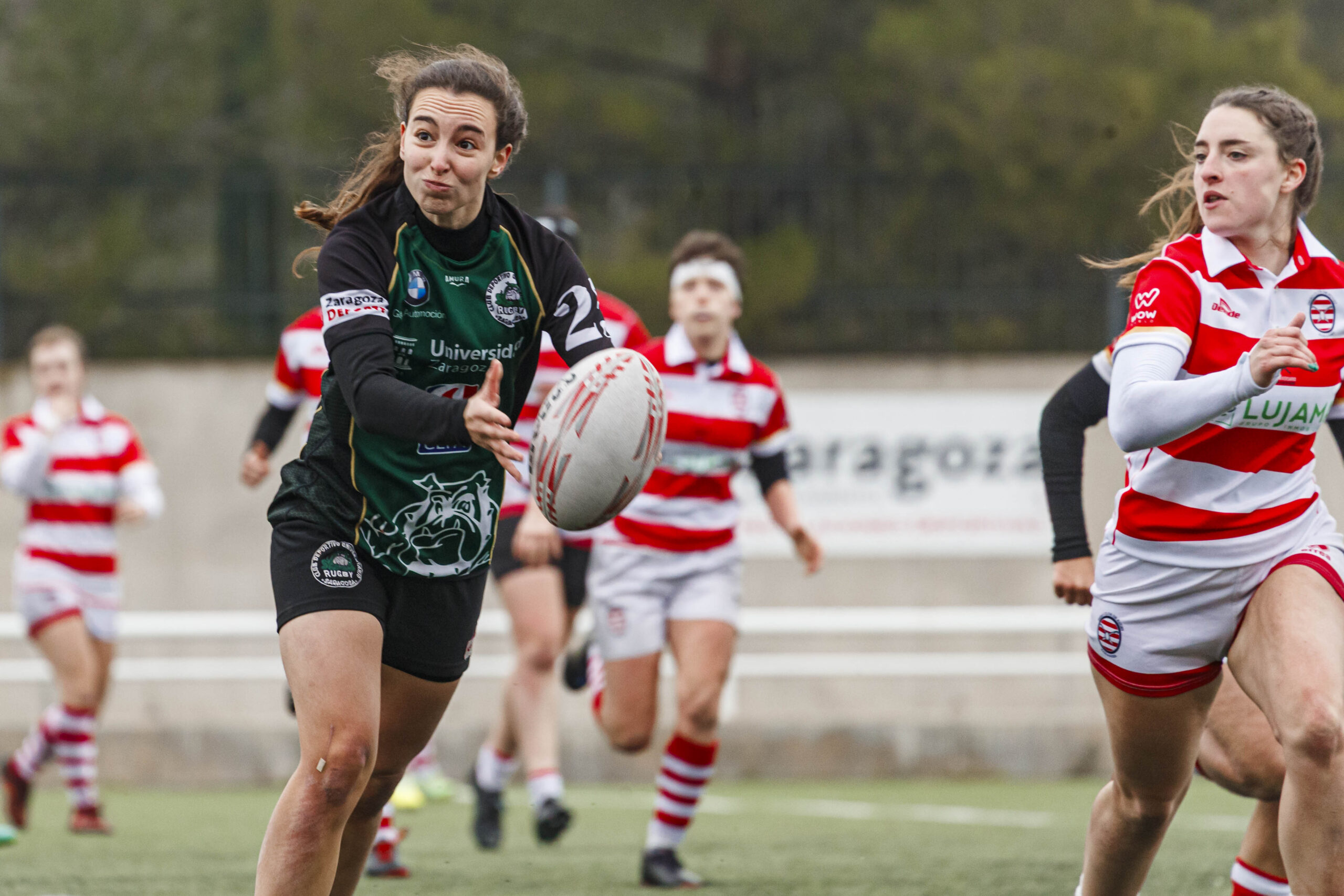 Imágenes correspondientes al partido de la joranda 3 de la Liga autonómica aragonesa de rugby femenino entre el Íbero CR y el CEFA Unizar.