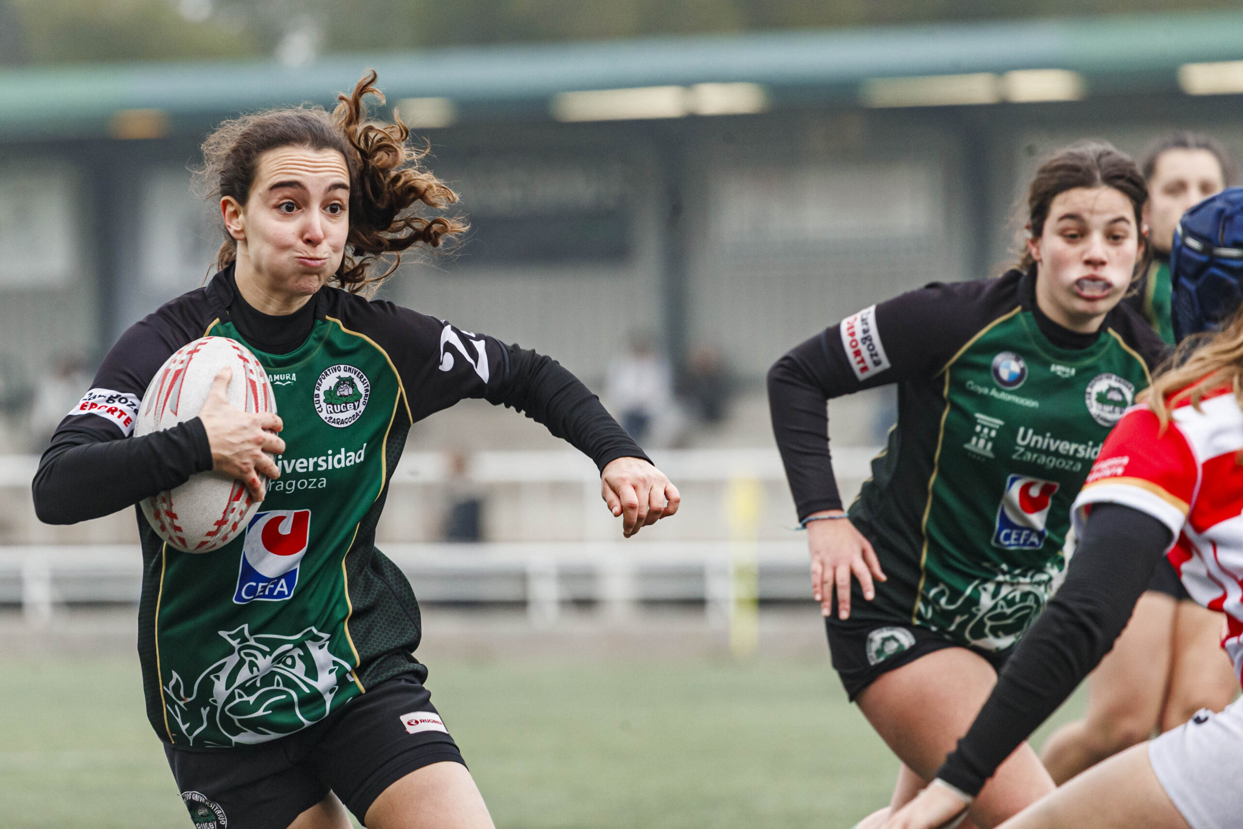 Imágenes correspondientes al partido de la joranda 3 de la Liga autonómica aragonesa de rugby femenino entre el Íbero CR y el CEFA Unizar.