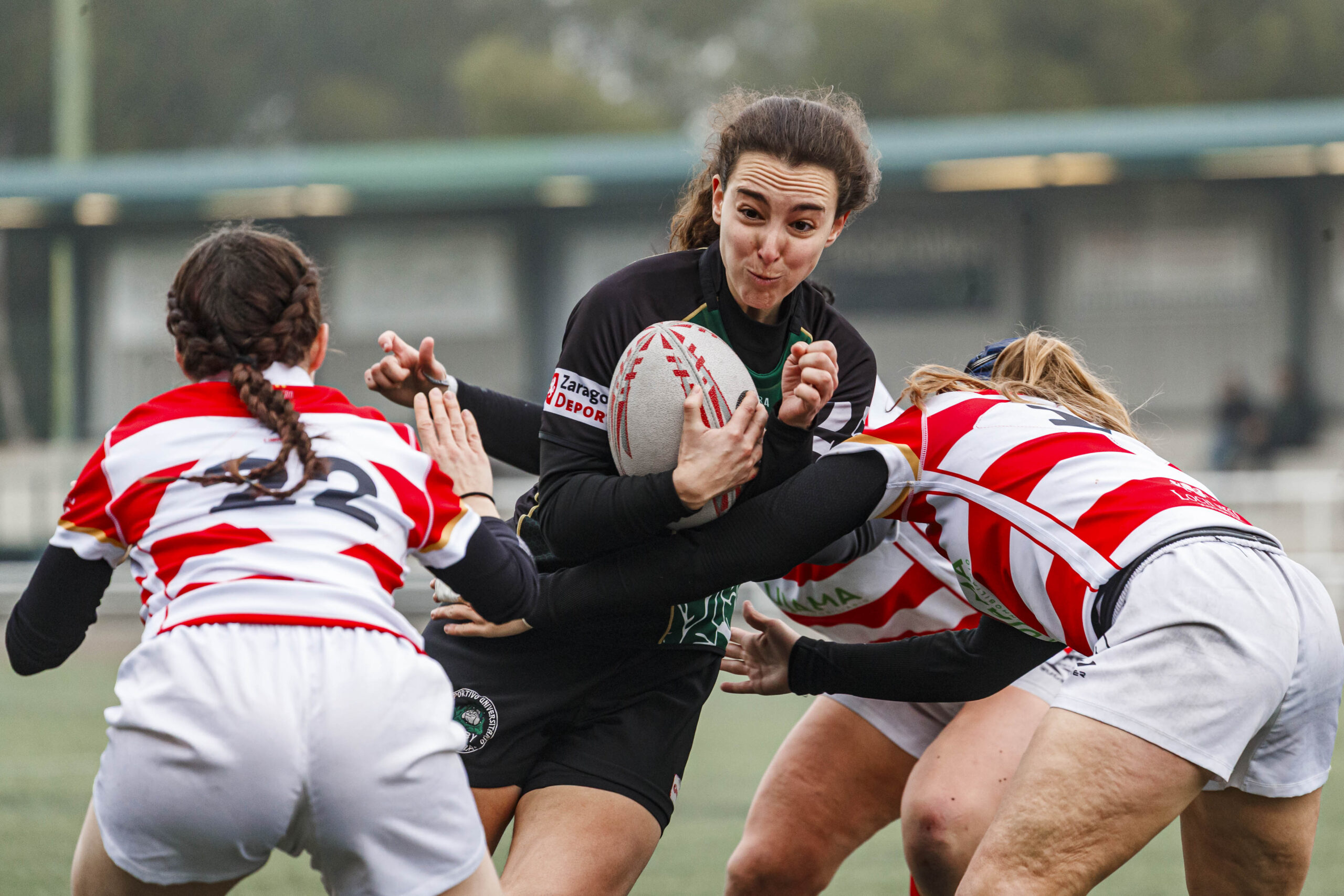 Imágenes correspondientes al partido de la joranda 3 de la Liga autonómica aragonesa de rugby femenino entre el Íbero CR y el CEFA Unizar.