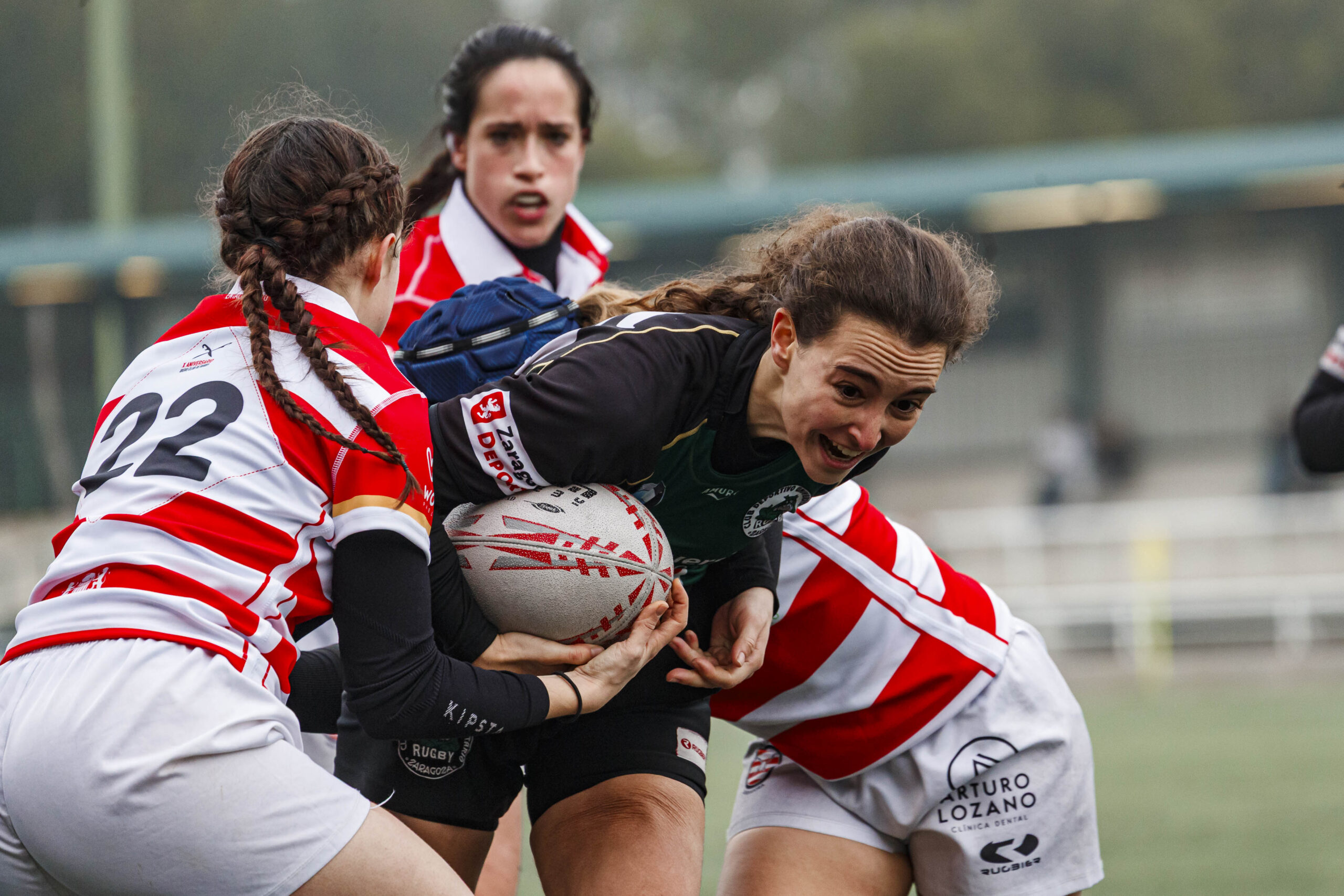 Imágenes correspondientes al partido de la joranda 3 de la Liga autonómica aragonesa de rugby femenino entre el Íbero CR y el CEFA Unizar.