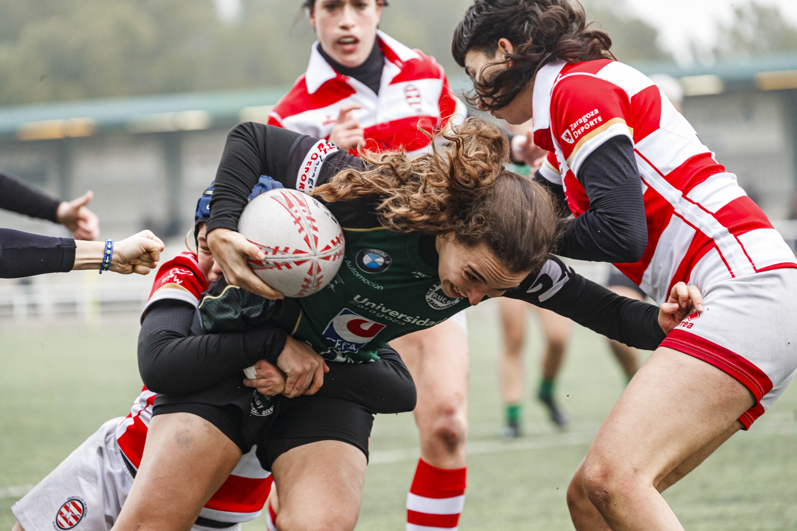Imágenes correspondientes al partido de la joranda 3 de la Liga autonómica aragonesa de rugby femenino entre el Íbero CR y el CEFA Unizar.