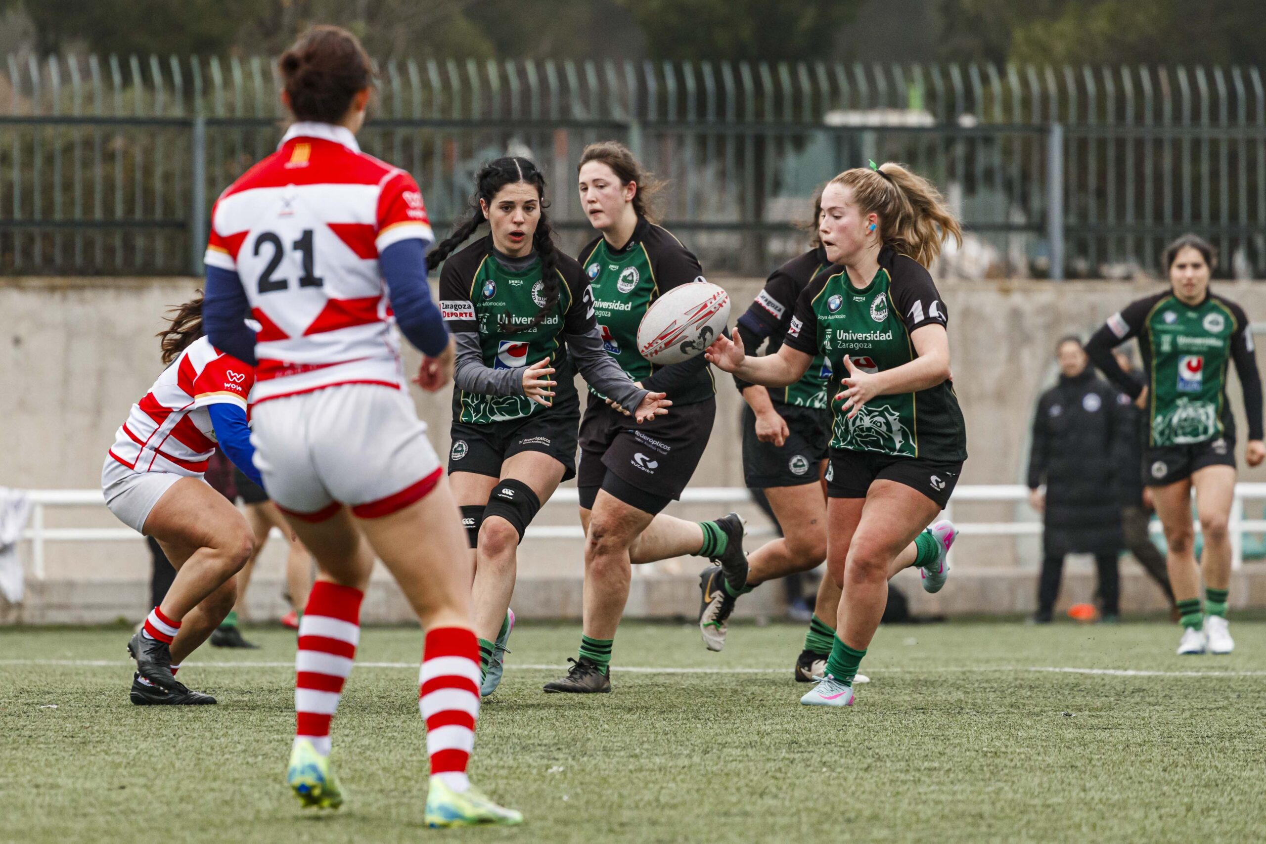 Imágenes correspondientes al partido de la joranda 3 de la Liga autonómica aragonesa de rugby femenino entre el Íbero CR y el CEFA Unizar.