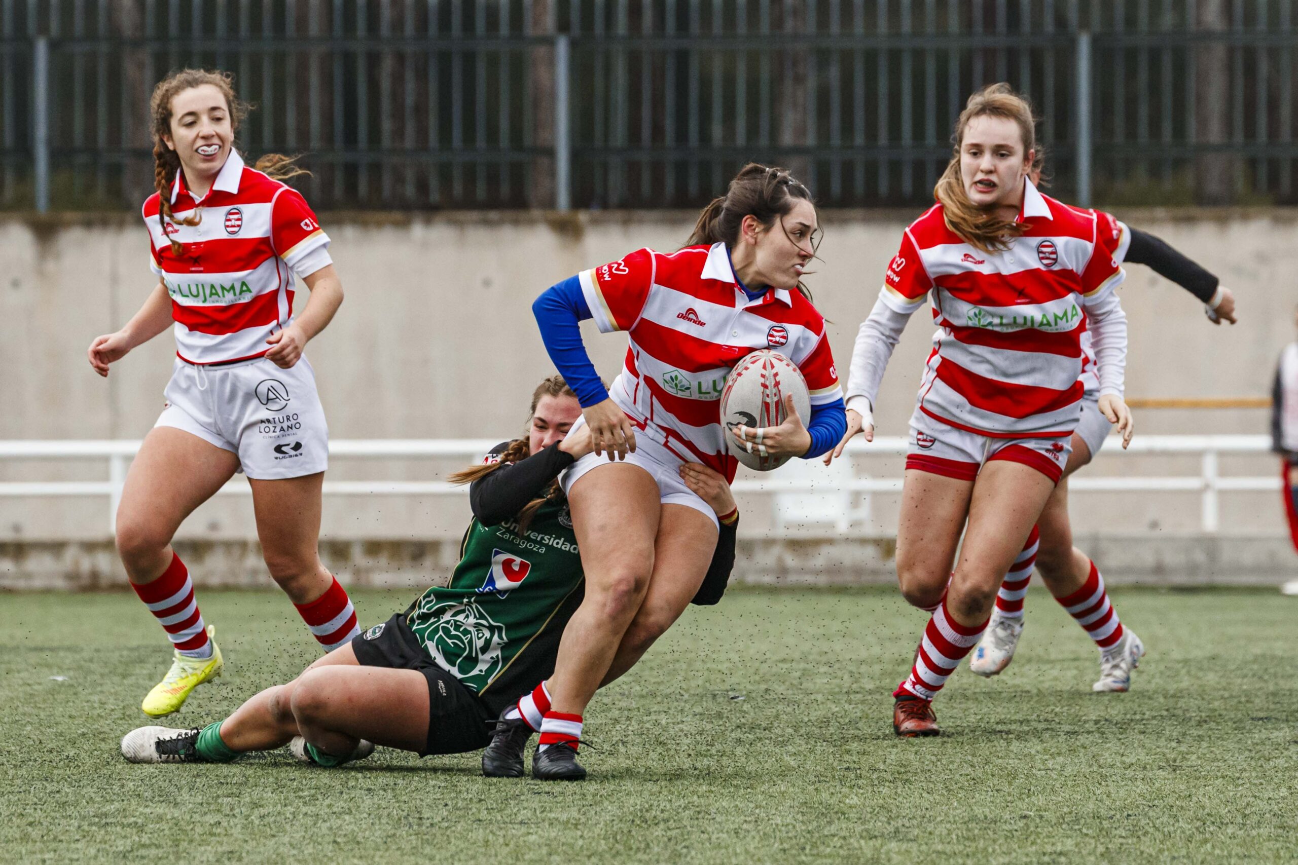 Imágenes correspondientes al partido de la joranda 3 de la Liga autonómica aragonesa de rugby femenino entre el Íbero CR y el CEFA Unizar.